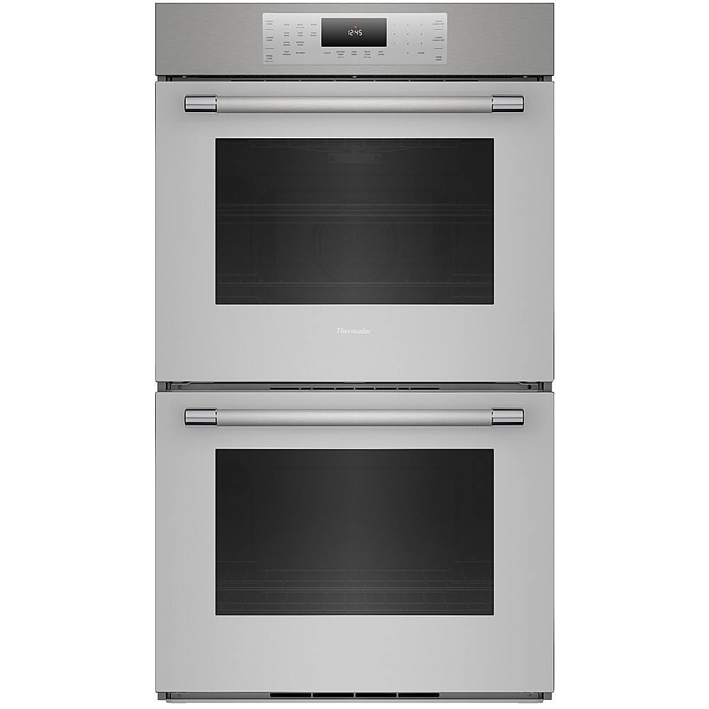 Front. Thermador - Masterpiece Series 30" Built-In Double Electric Convection Wall Oven with Professional Handle and Wifi - Silver.