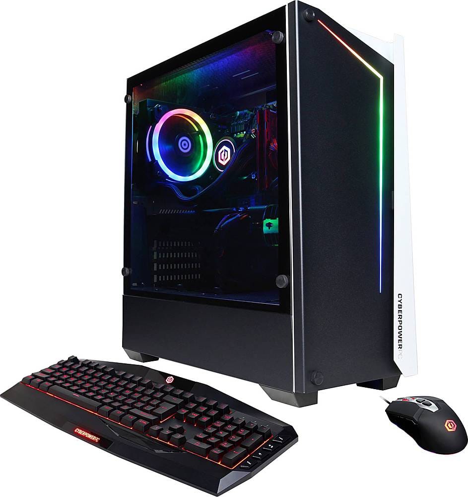 Angle View: CyberPowerPC - Gamer Supreme Gaming Desktop - Intel Core i7-10700K - 32GB Memory - NVIDIA GeForce RTX 3080 - 2TB HDD + 500GB SSD - Black