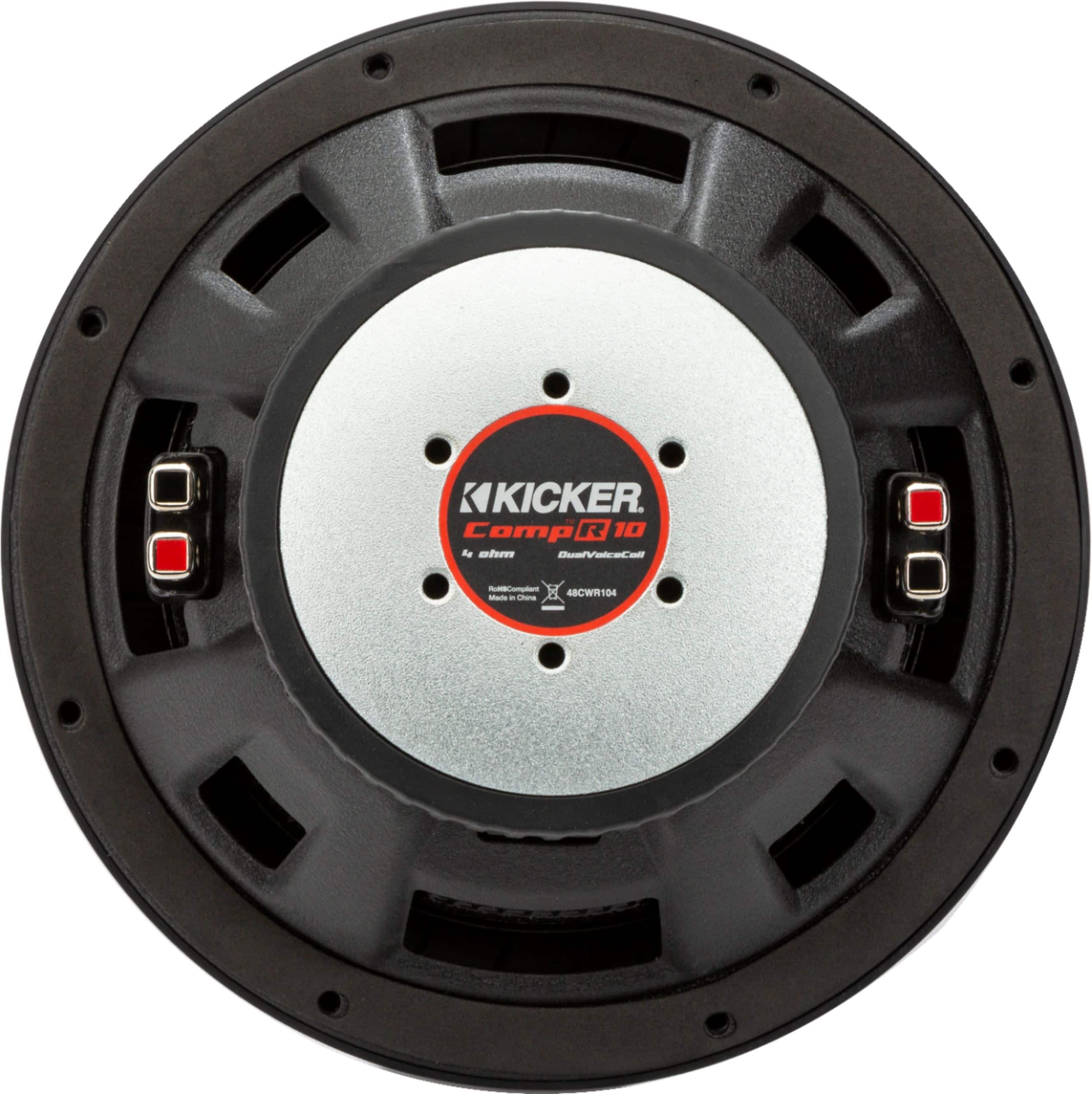 Back. KICKER - CompR 10" Dual-Voice-Coil 2-Ohm Subwoofer - Black.