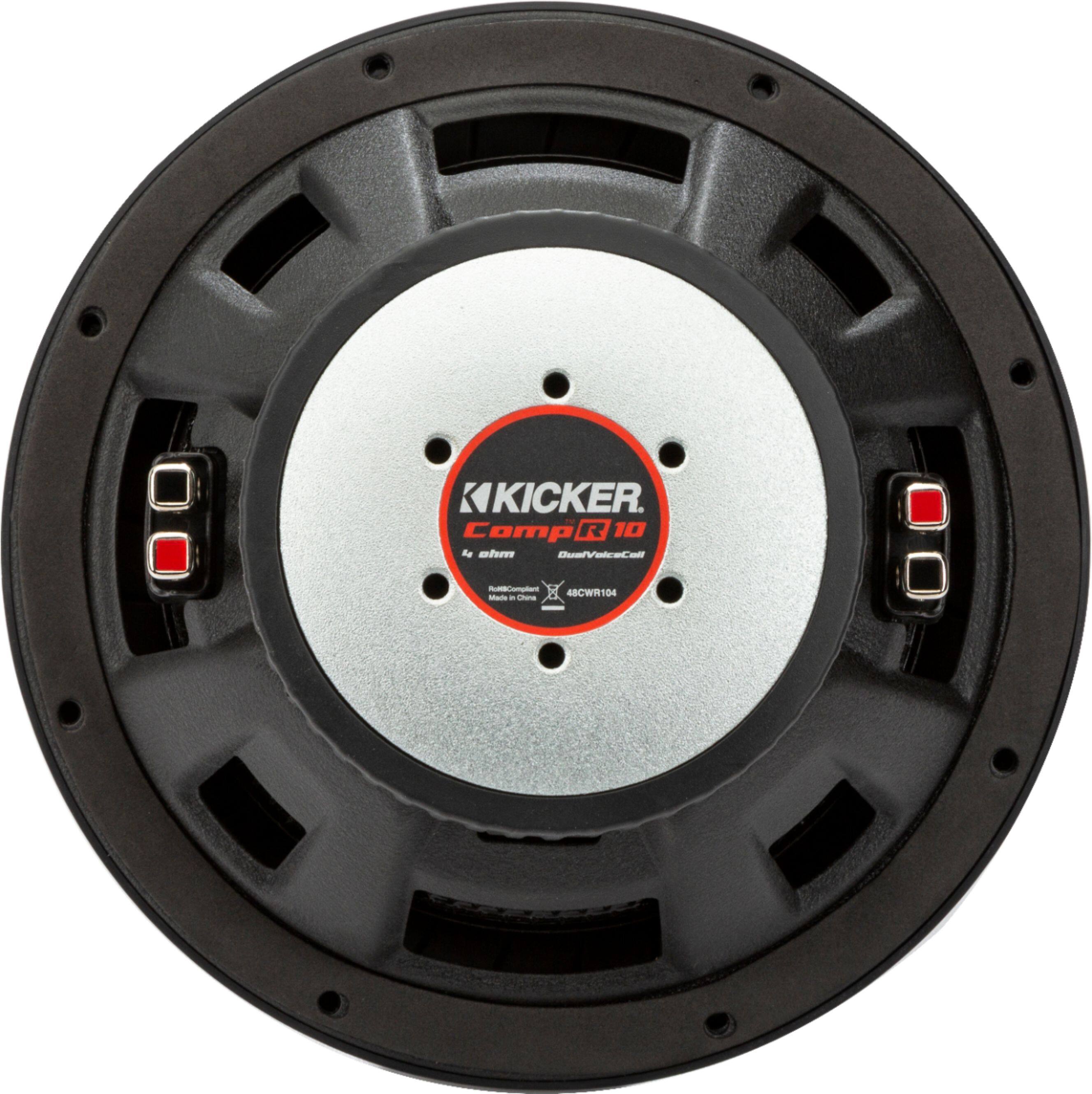 Back. KICKER - CompR 10" Dual-Voice-Coil 2-Ohm Subwoofer - Black.