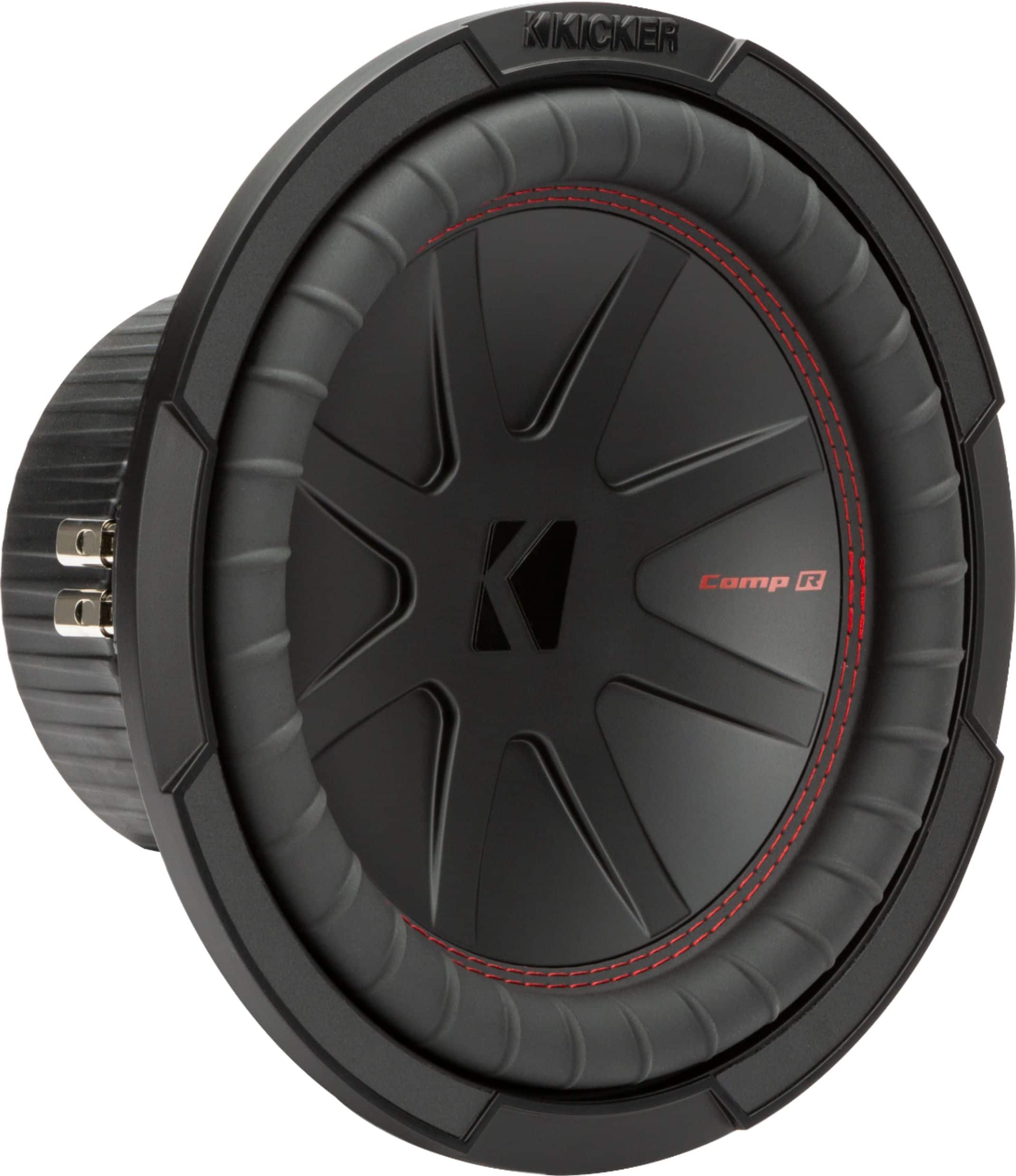 Angle. KICKER - CompR 10" Dual-Voice-Coil 2-Ohm Subwoofer - Black.
