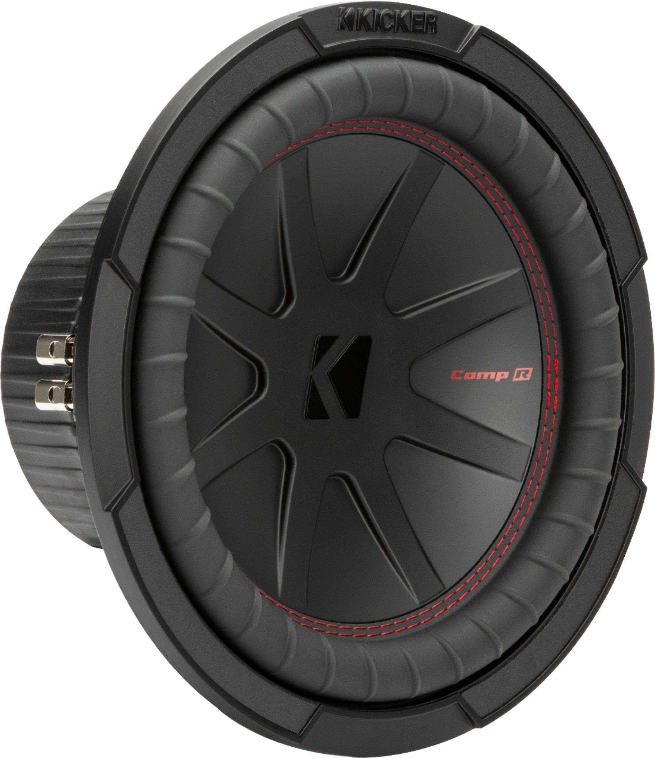 Angle. KICKER - CompR 10" Dual-Voice-Coil 2-Ohm Subwoofer - Black.