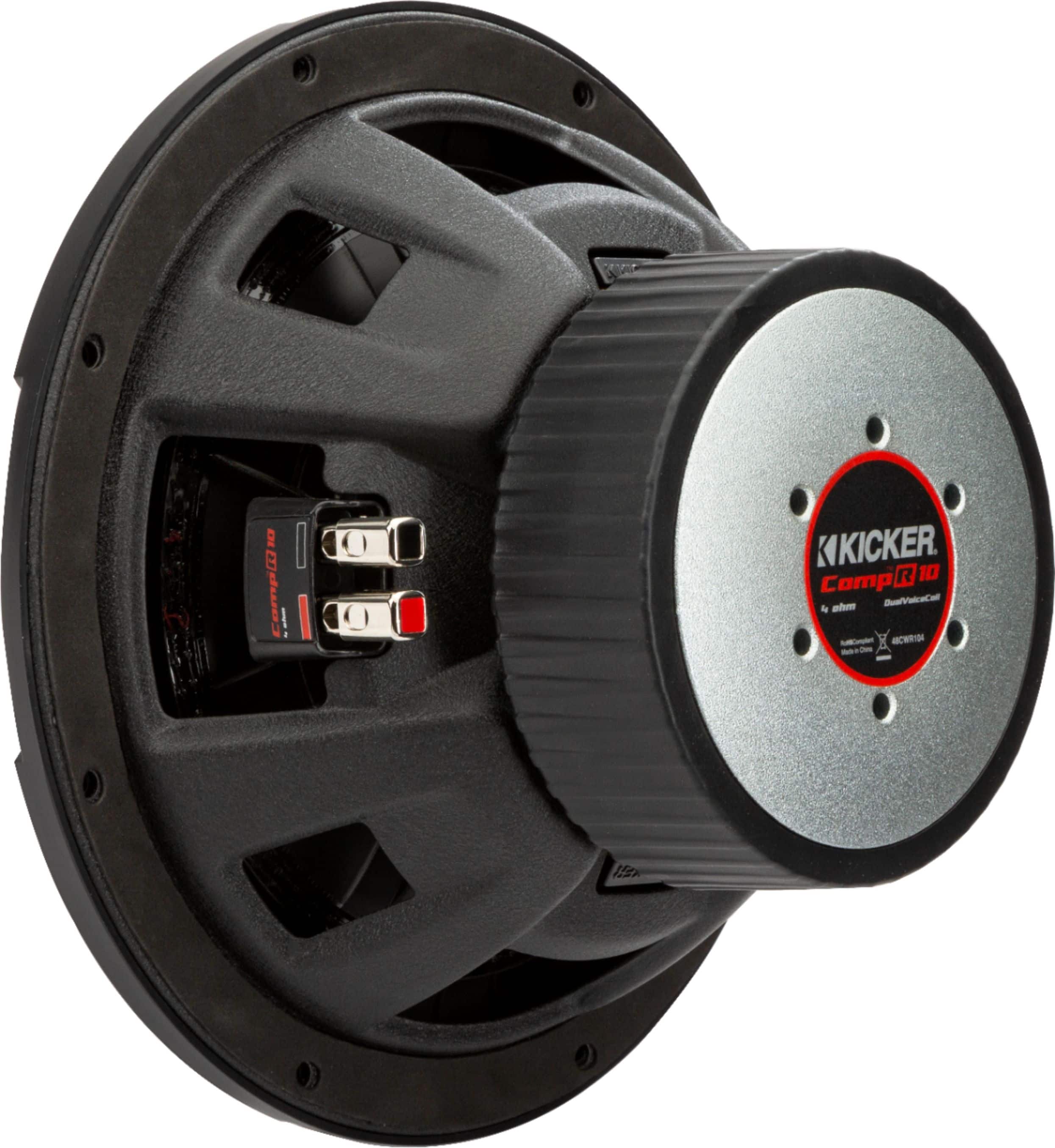 Alt View 11. KICKER - CompR 10" Dual-Voice-Coil 2-Ohm Subwoofer - Black.