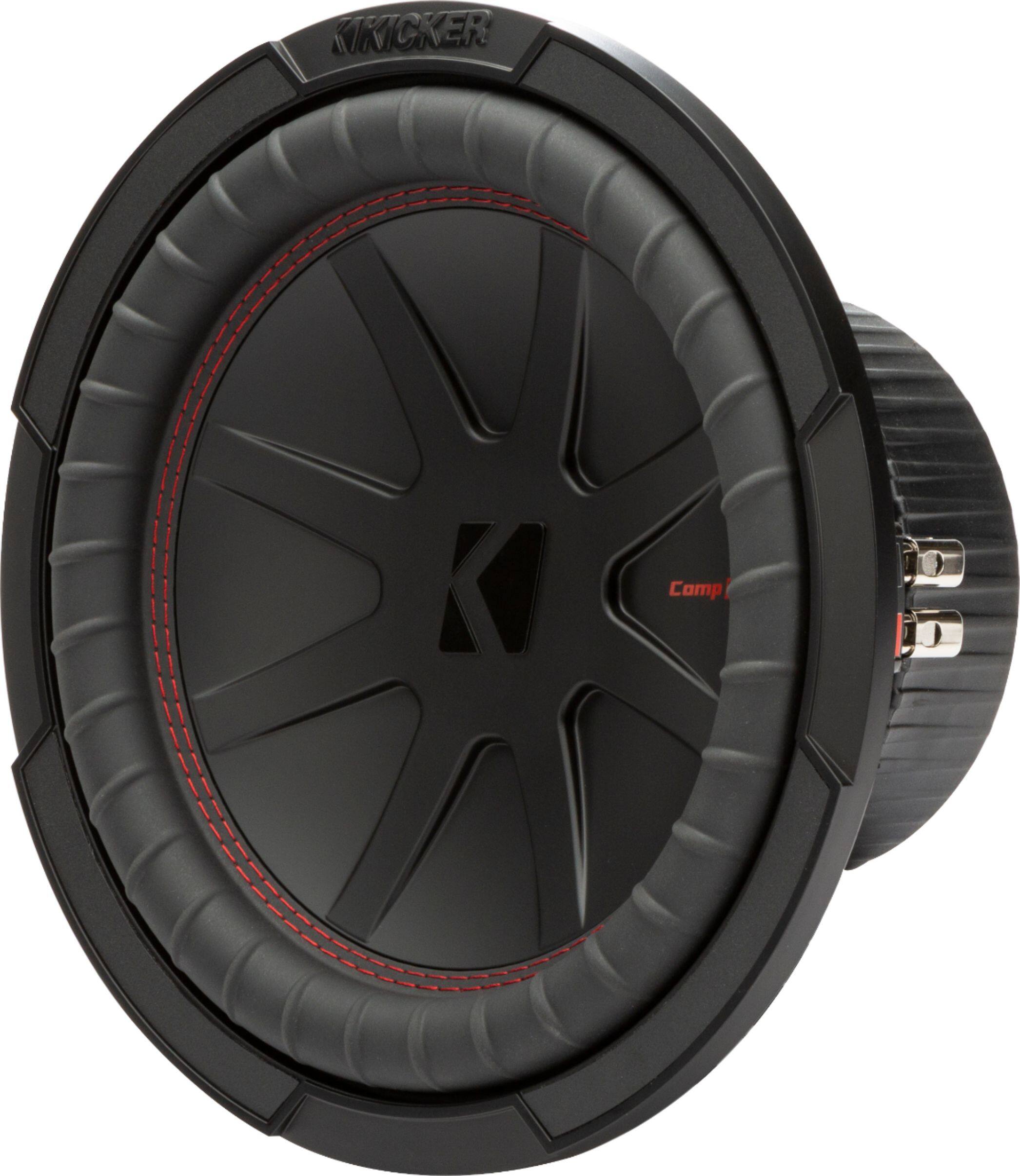 Left. KICKER - CompR 10" Dual-Voice-Coil 2-Ohm Subwoofer - Black.