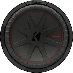 Front. KICKER - CompR 12" Dual-Voice-Coil 2-Ohm Subwoofer - Black.