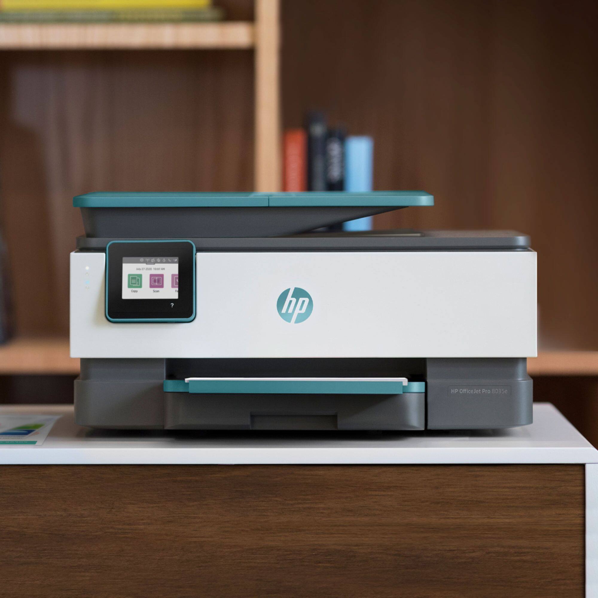 Alt View 24. HP - OfficeJet Pro 8035e Wireless All-In-One Inkjet Printer with up to 12 months of Instant Ink Included with HP+ - Oasis.