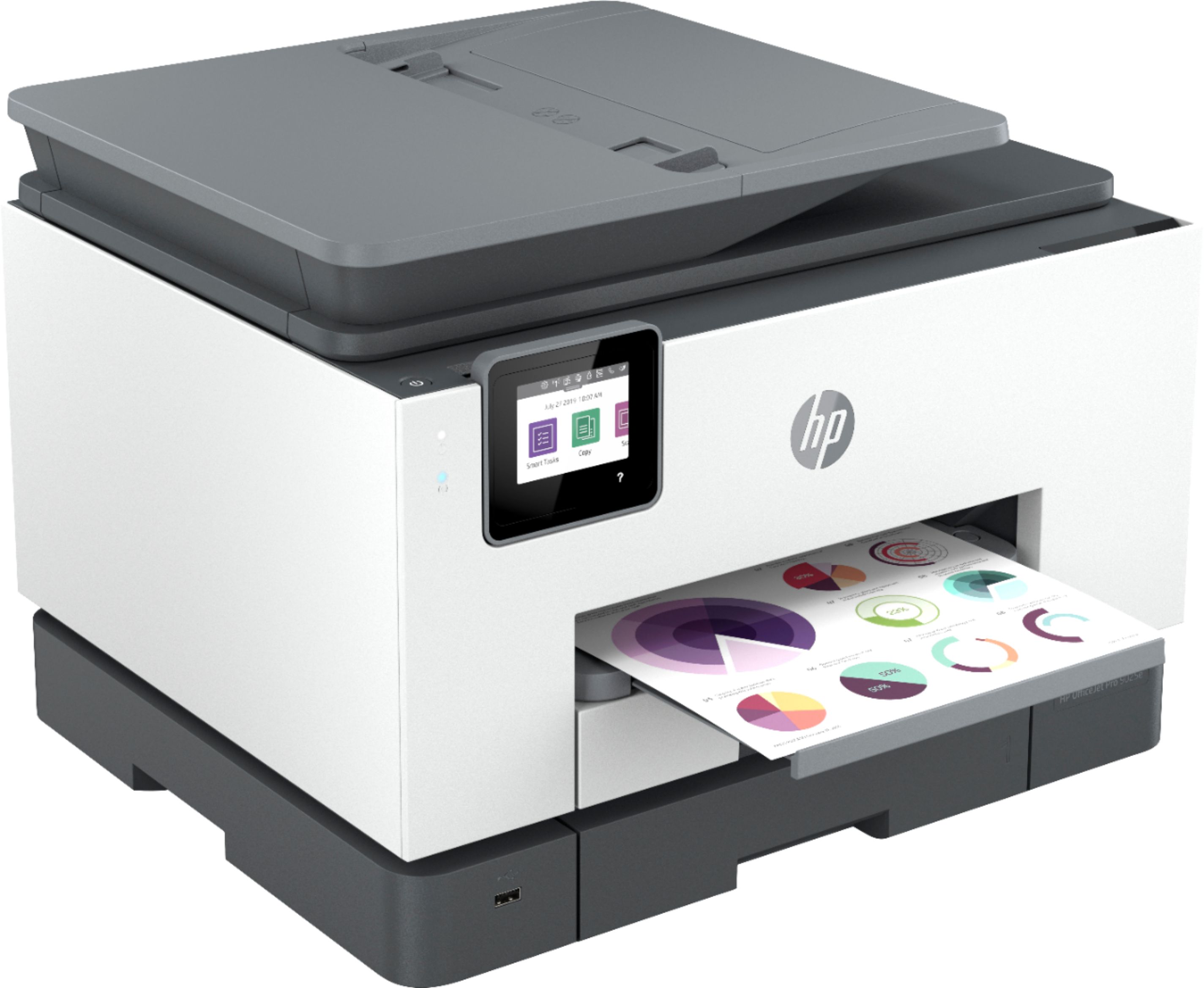 Angle View: HP - OfficeJet Pro 9025e Wireless All-In-One Inkjet Printer with 6 months of Instant Ink Included with HP+ - White