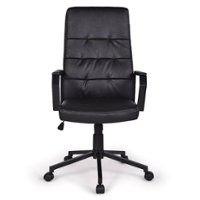 Simpli Home - Foley Swivel Office Chair - Distressed Black - Front_Zoom