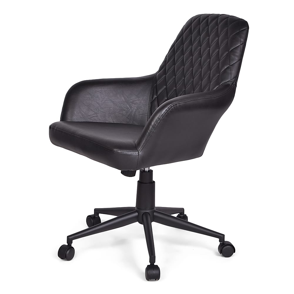 Angle View: Simpli Home - Goodwin Swivel Office Chair - Distressed Black