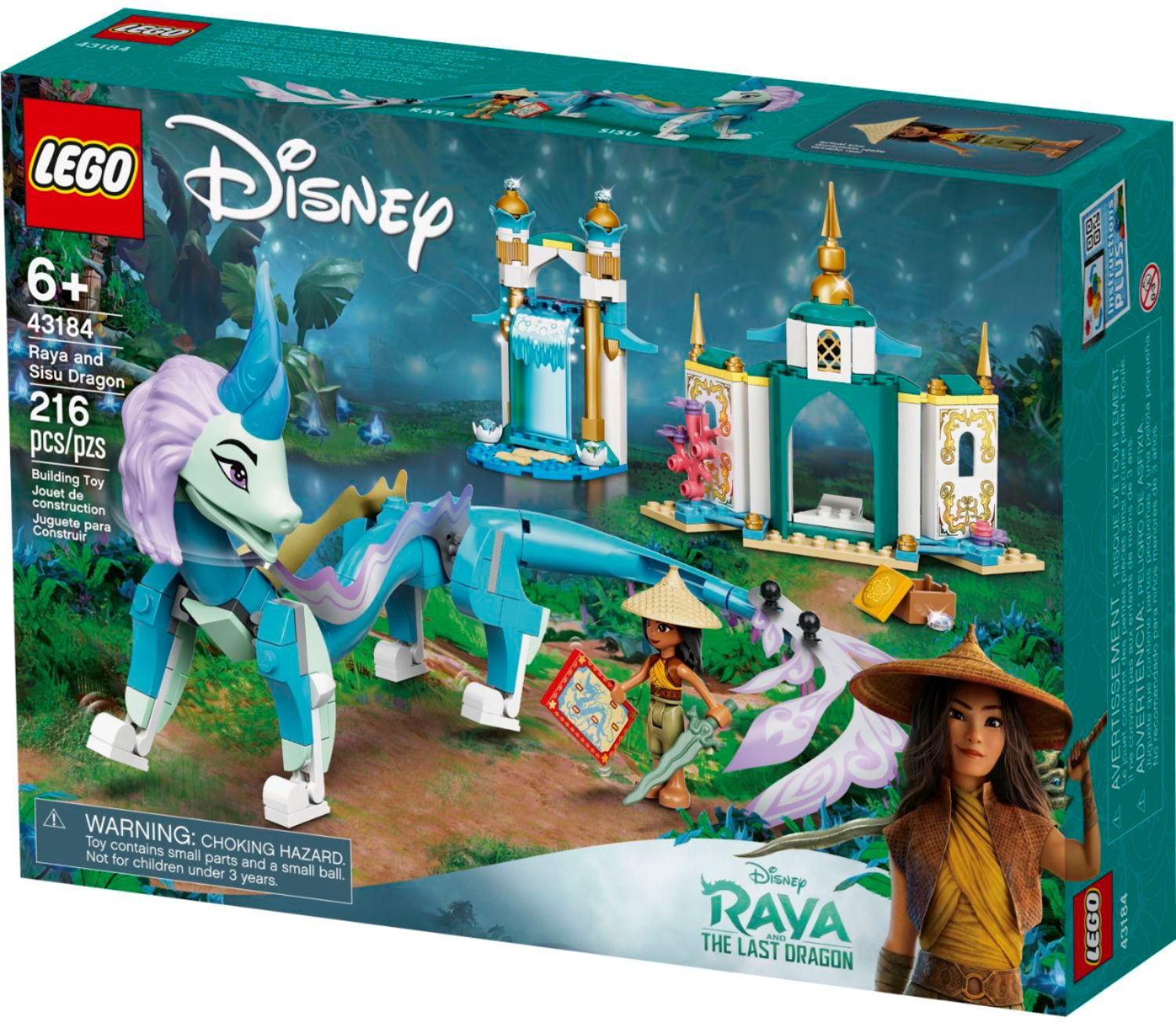 Angle View: LEGO Disney Princess Raya and Sisu Dragon 43184