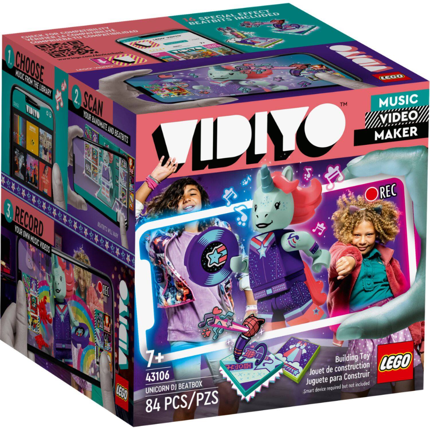 Left. LEGO - VIDIYO Unicorn DJ BeatBox 43106.