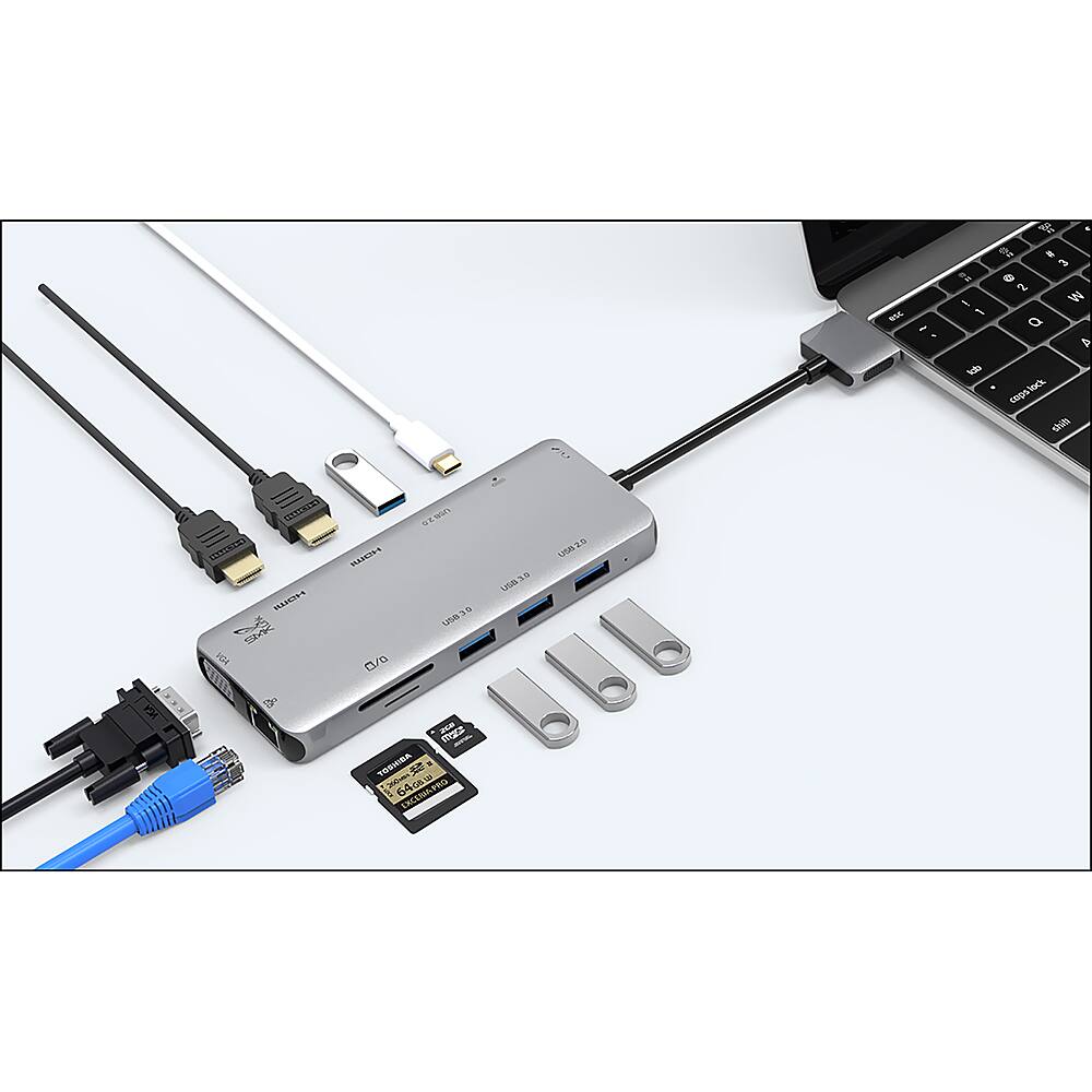 Alt View 12. Smk Link - 12-port USB-C Dual 4K Multi-Stream Mini Docking Station.