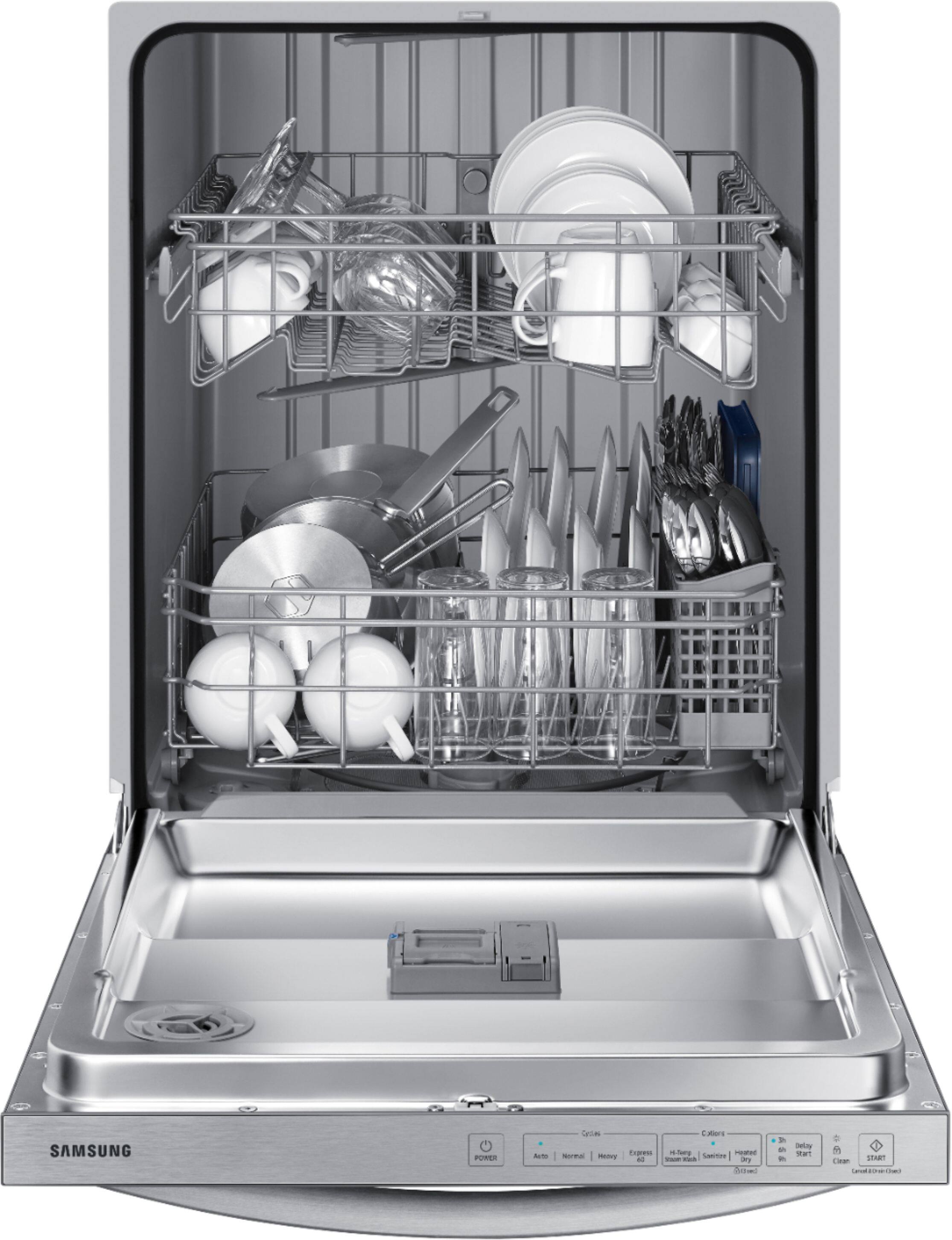 Alt View 14. Samsung - 24" Top Control Built-In Dishwasher with Adjustable 3rd Rack, 55dBA - Black Stainless Steel.