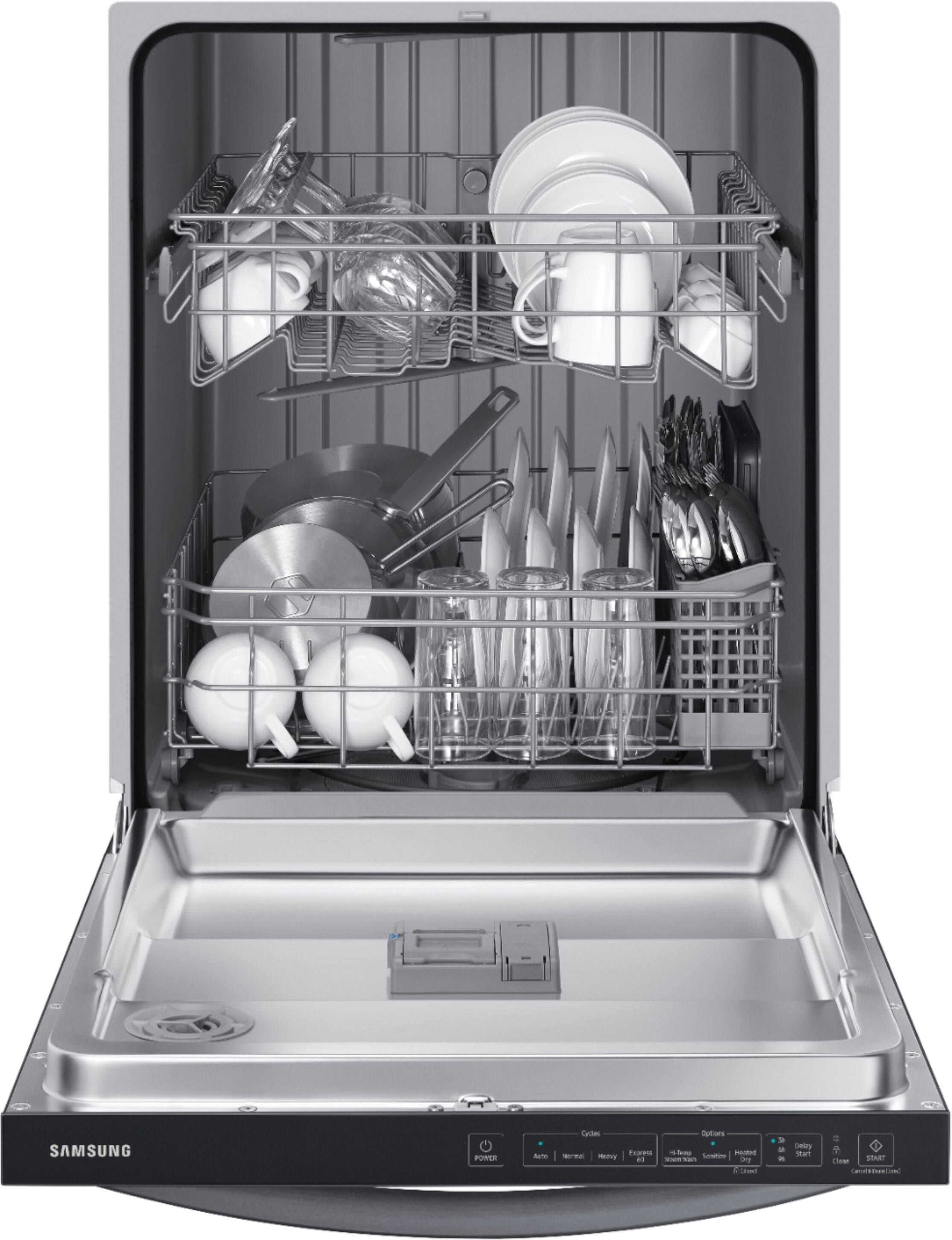 Alt View 15. Samsung - 24" Top Control Built-In Dishwasher with Adjustable 3rd Rack, 55dBA - Black Stainless Steel.