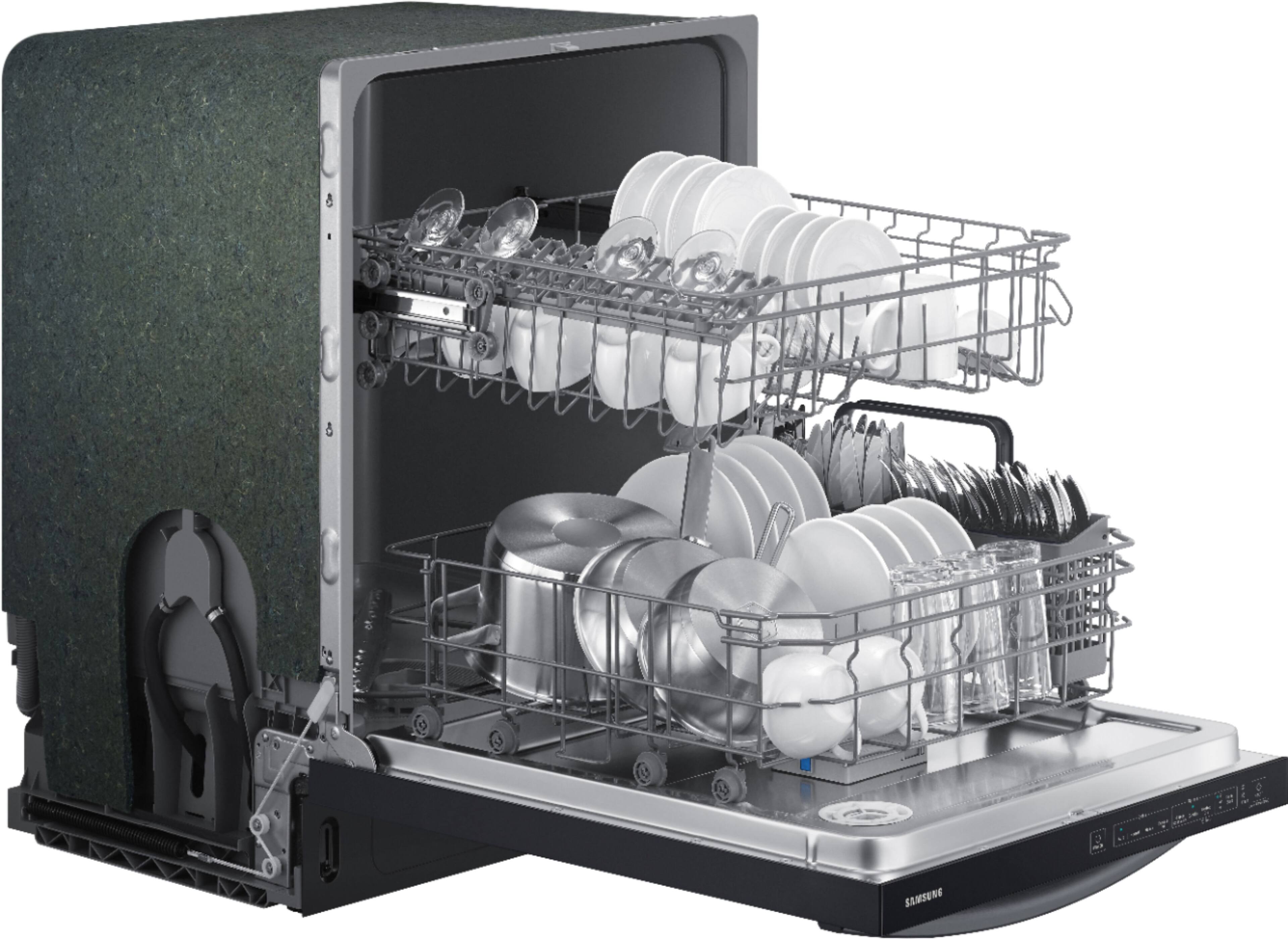 Alt View 17. Samsung - 24" Top Control Built-In Dishwasher with Adjustable 3rd Rack, 55dBA - Black Stainless Steel.