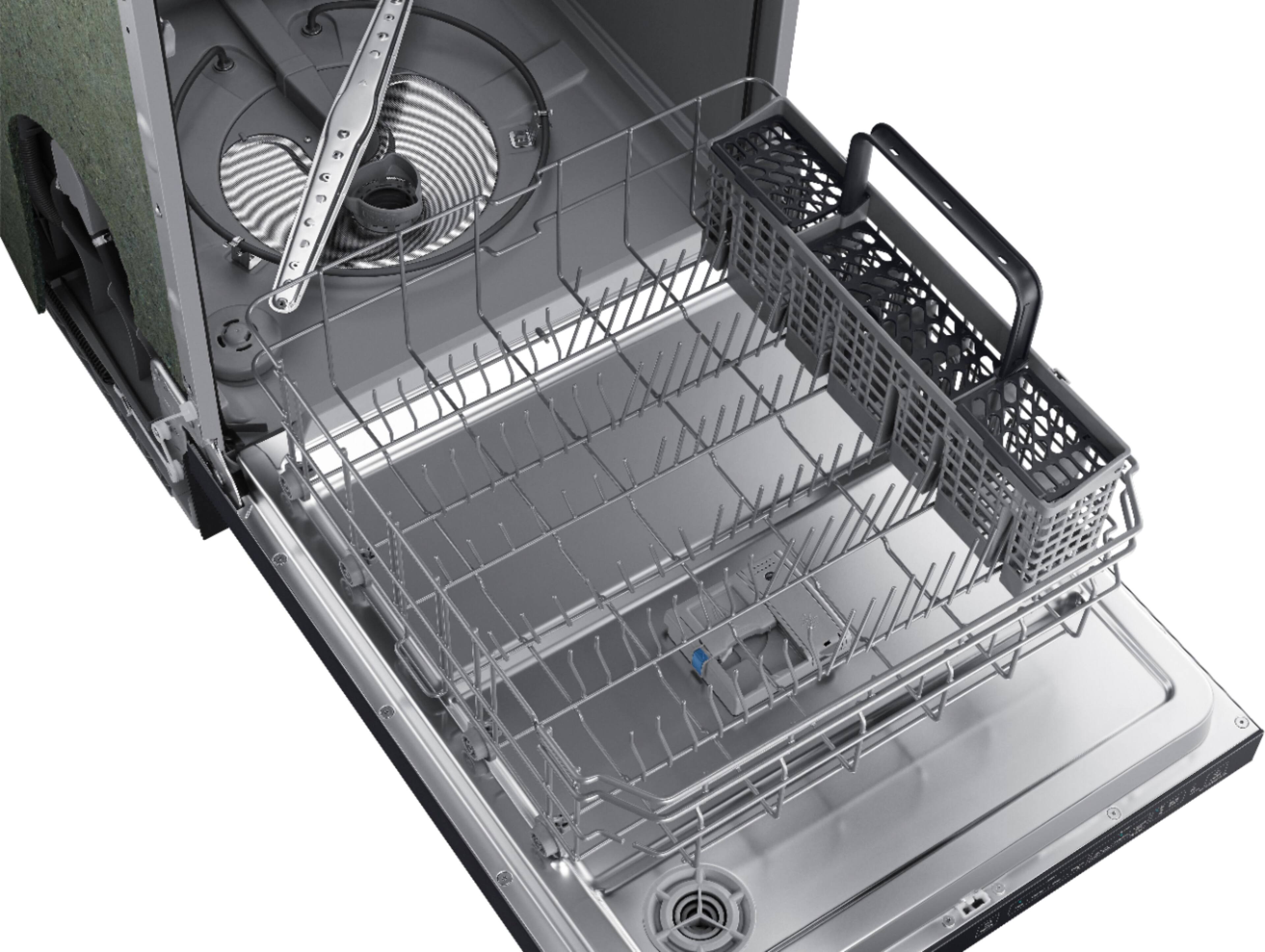 Alt View 19. Samsung - 24" Top Control Built-In Dishwasher with Adjustable 3rd Rack, 55dBA - Black Stainless Steel.