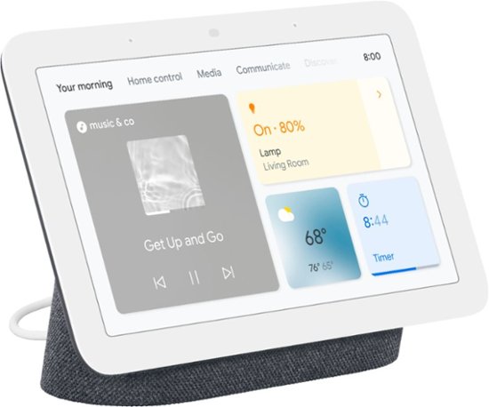 Front Zoom. Nest Hub Smart Display with Google Assistant (2nd Gen) - Charcoal.