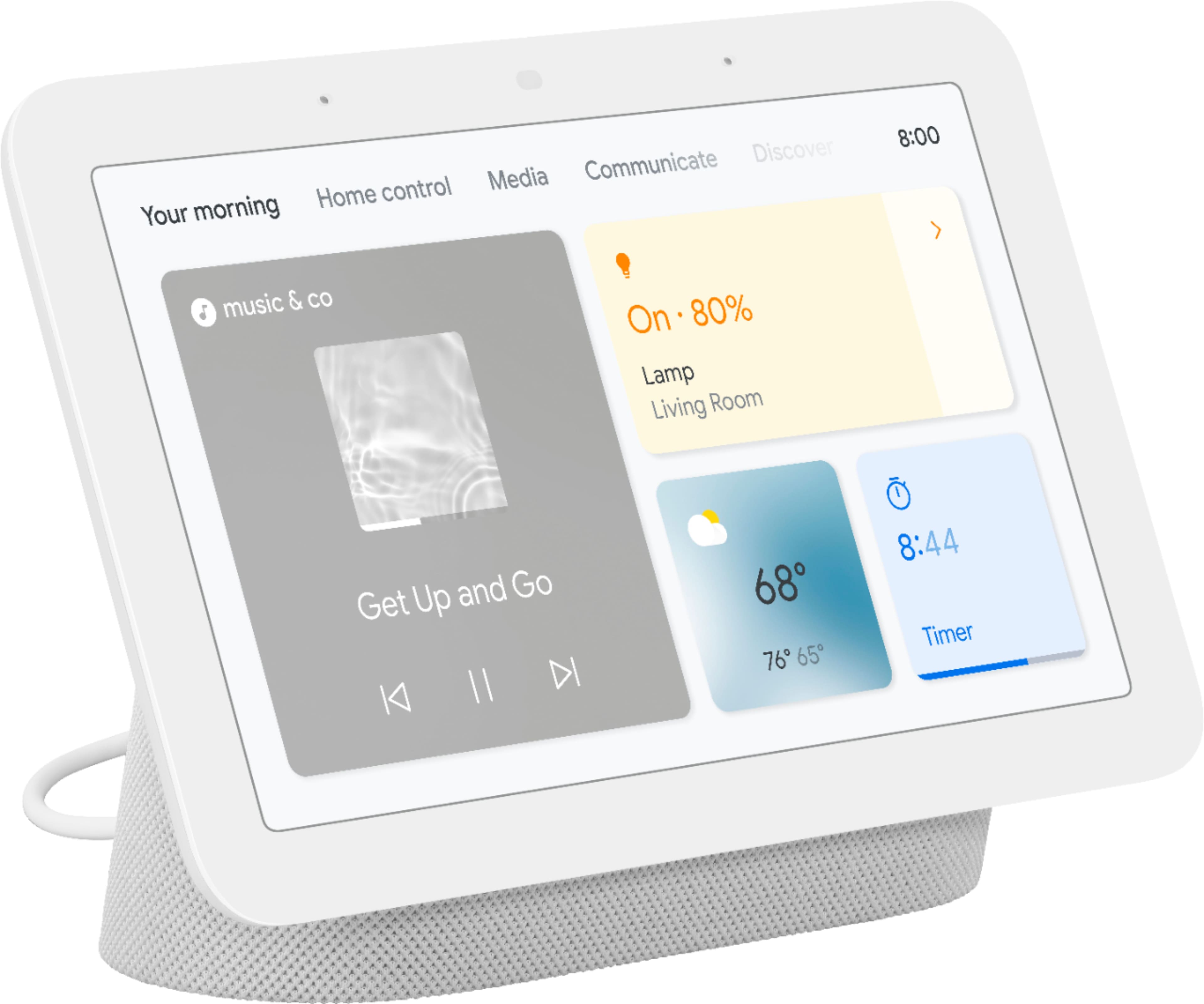 Nest Hub 7” Smart Touchscreen Display with Google Assistant (2nd Gen) - Chalk - Front_Zoom