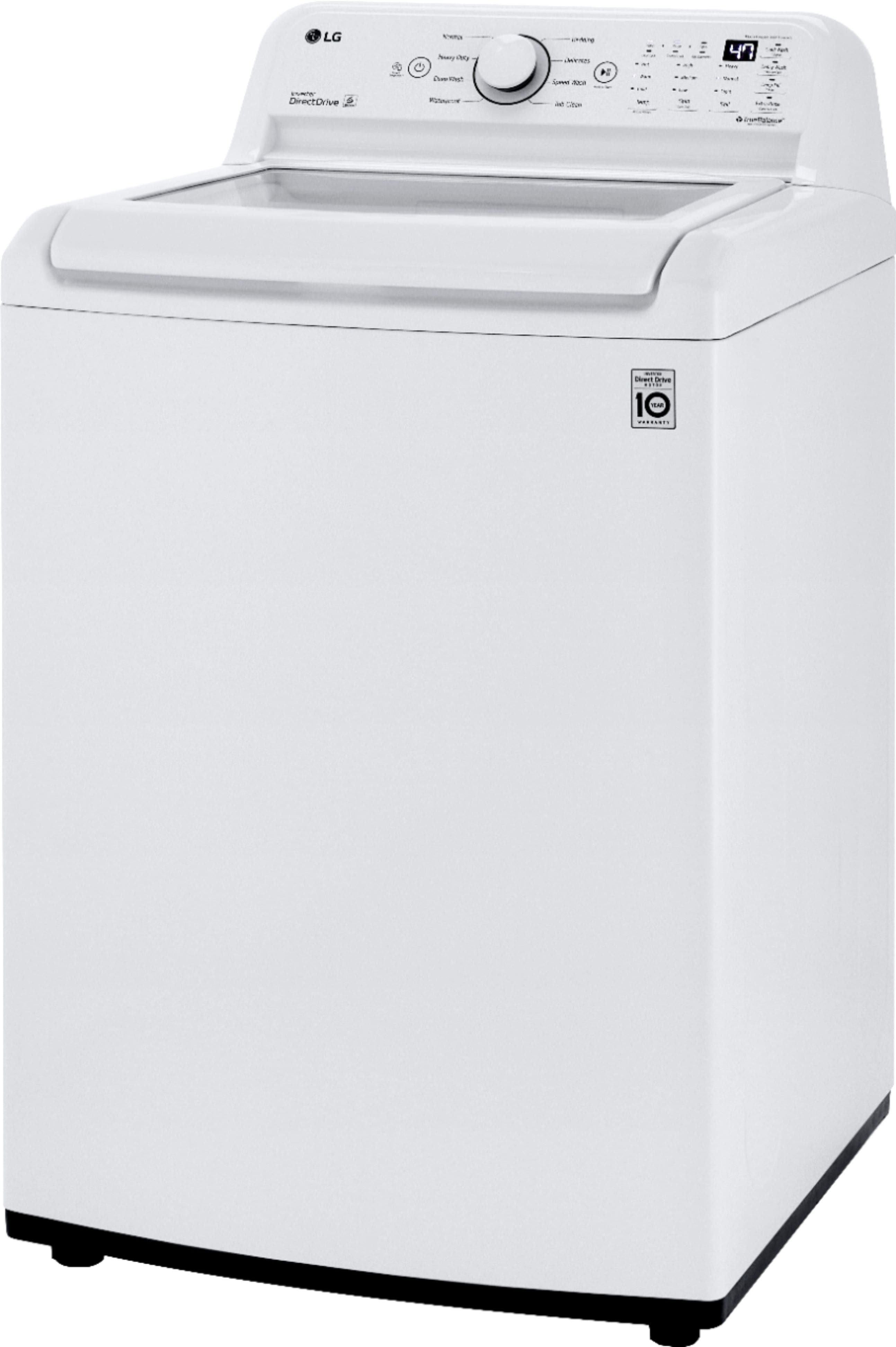 Angle. LG - 4.3 Cu. Ft. High-Efficiency Top Load Washer with TurboDrum Technology - White.