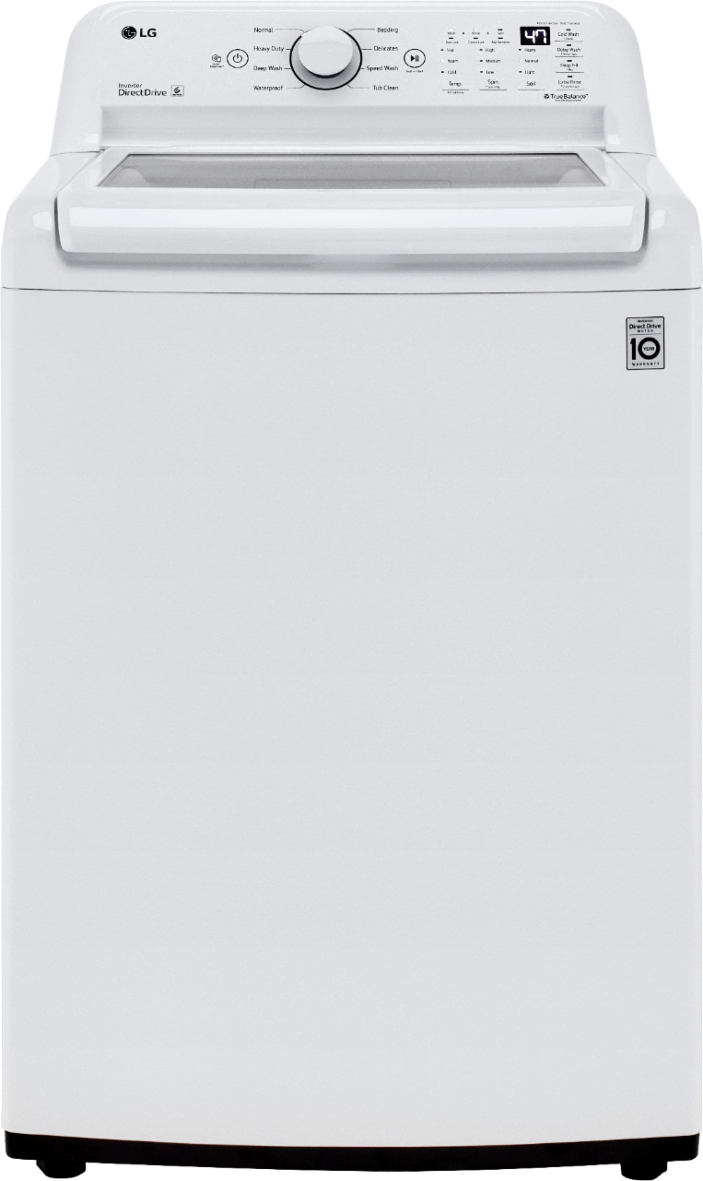 LG - 4.3 Cu. Ft. High-Efficiency Top Load Washer with TurboDrum Technology - White