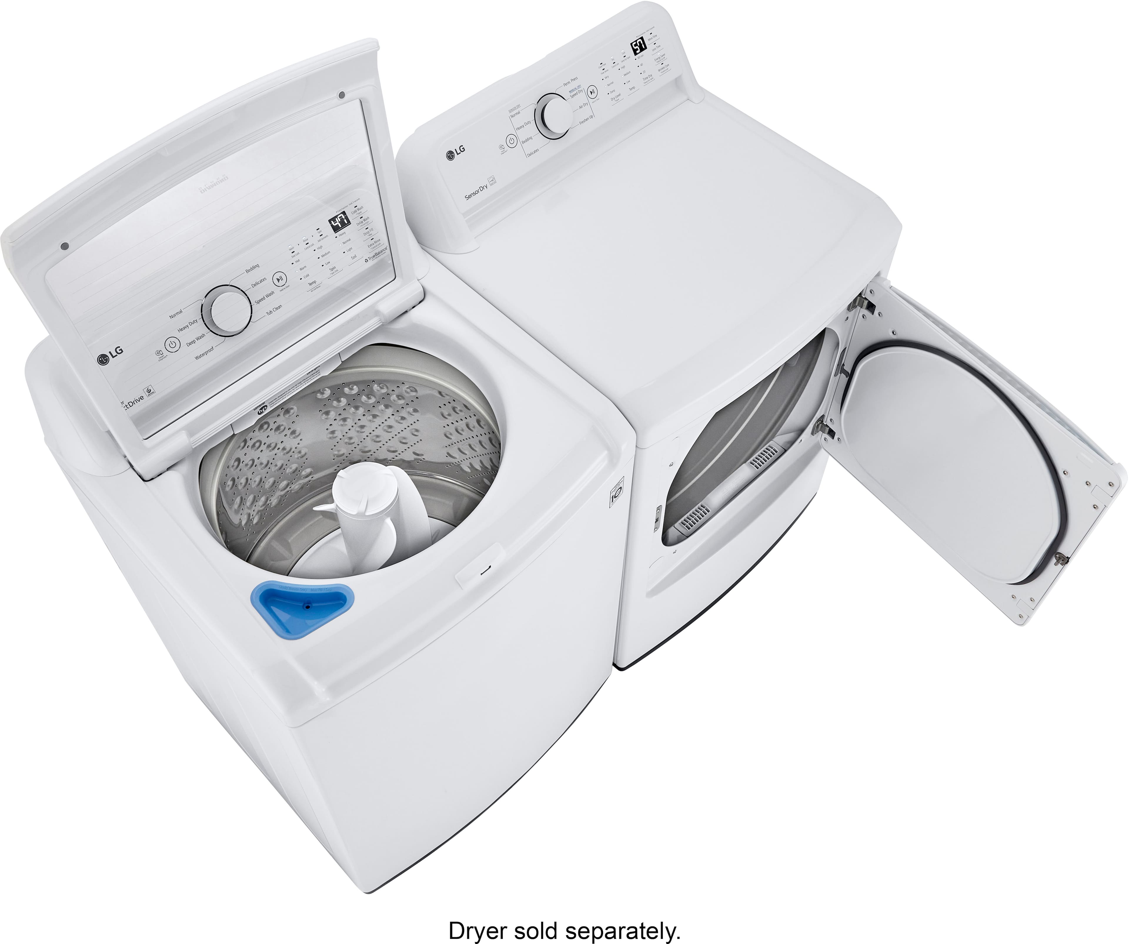 Alt View 11. LG - 4.3 Cu. Ft. High-Efficiency Top Load Washer with TurboDrum Technology - White.