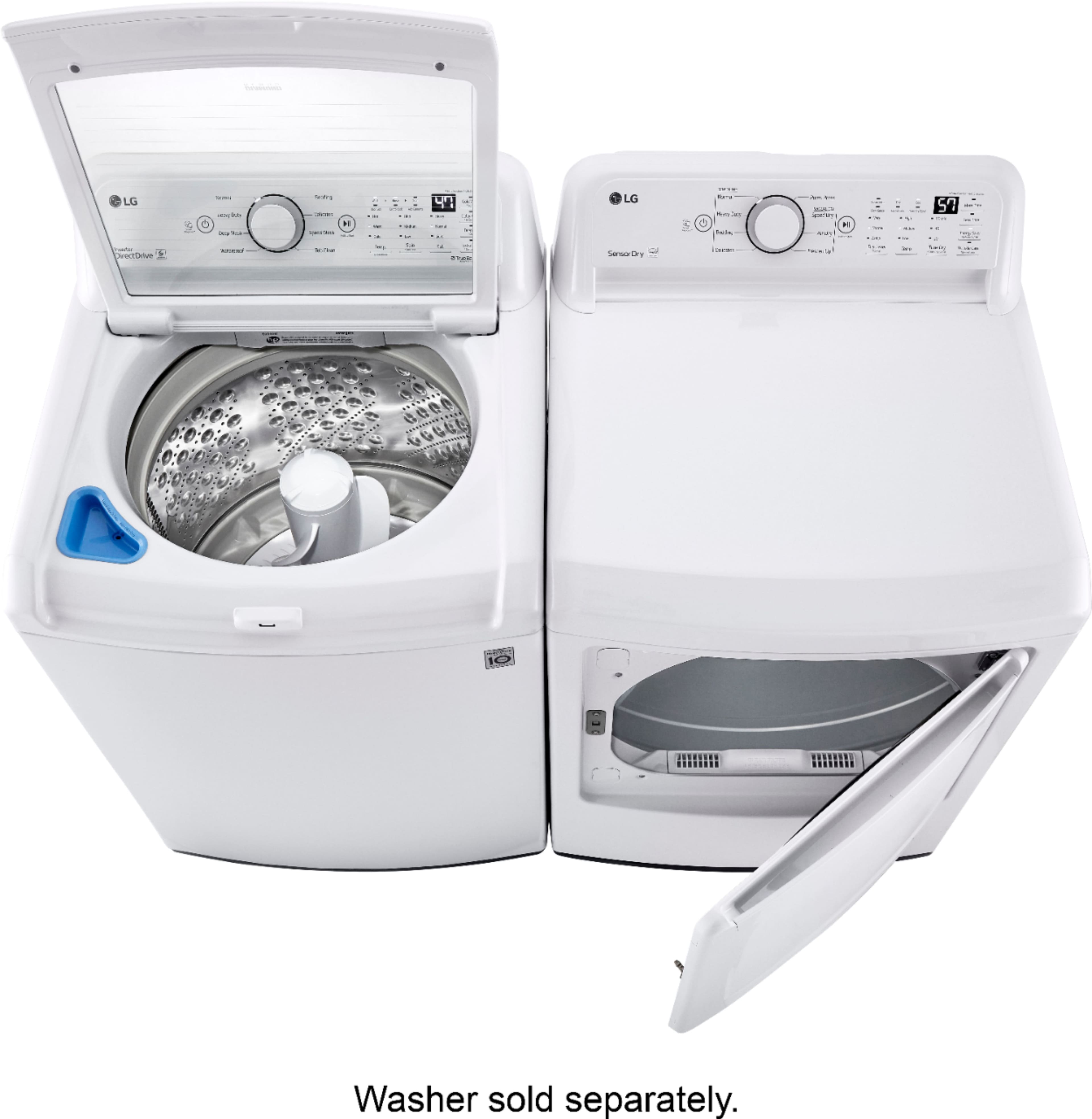 Alt View 17. LG - 4.3 Cu. Ft. High-Efficiency Top Load Washer with TurboDrum Technology - White.