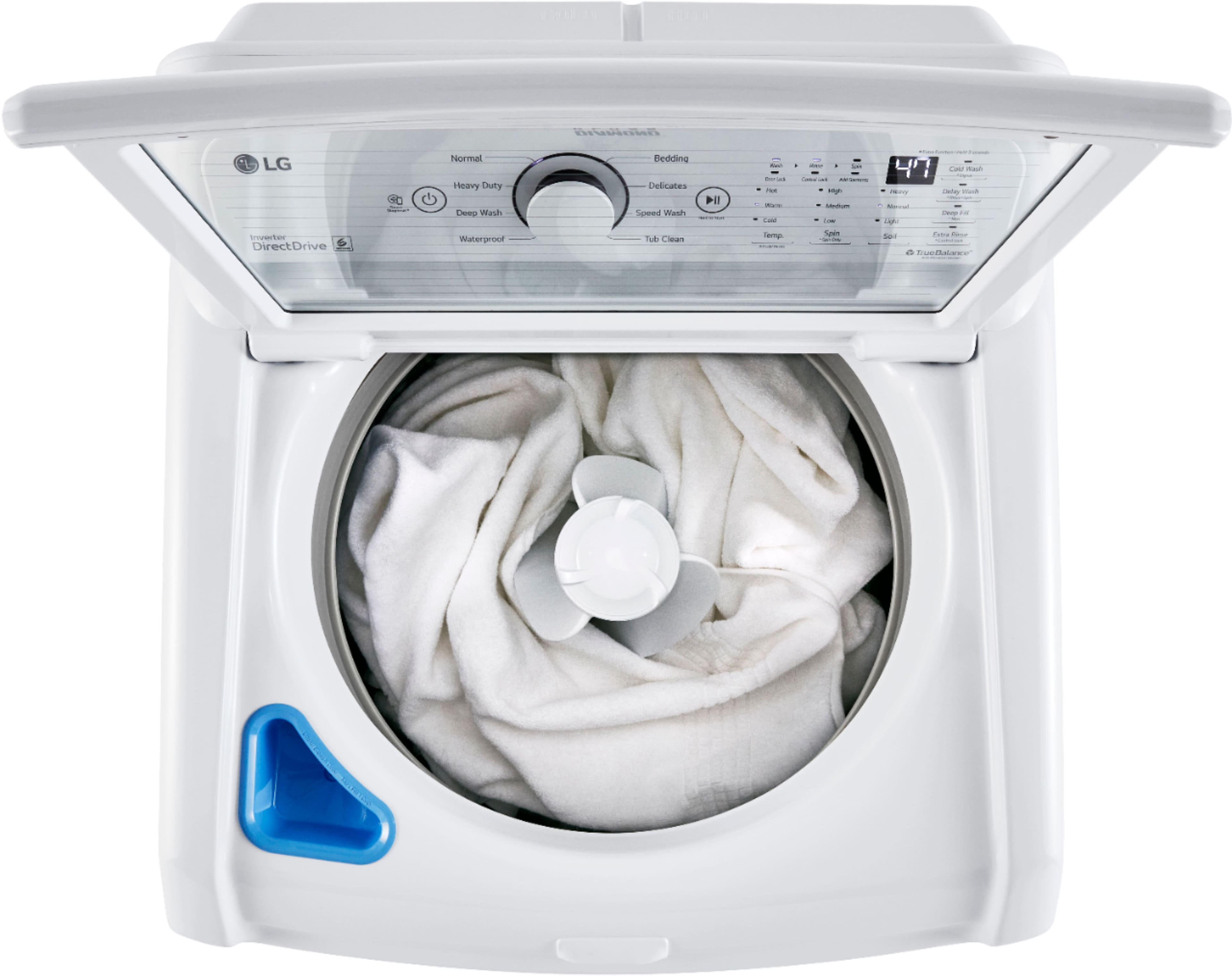 Alt View 19. LG - 4.3 Cu. Ft. High-Efficiency Top Load Washer with TurboDrum Technology - White.