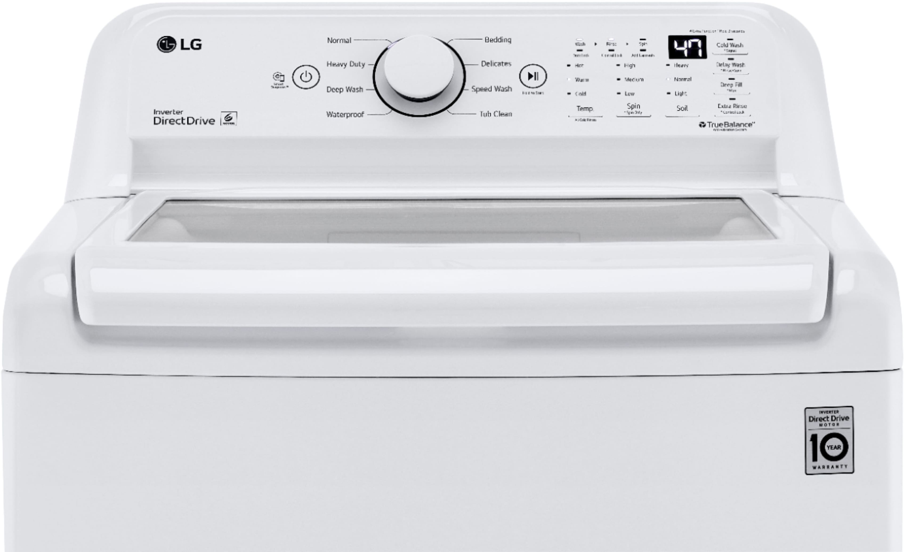 Alt View 23. LG - 4.3 Cu. Ft. High-Efficiency Top Load Washer with TurboDrum Technology - White.