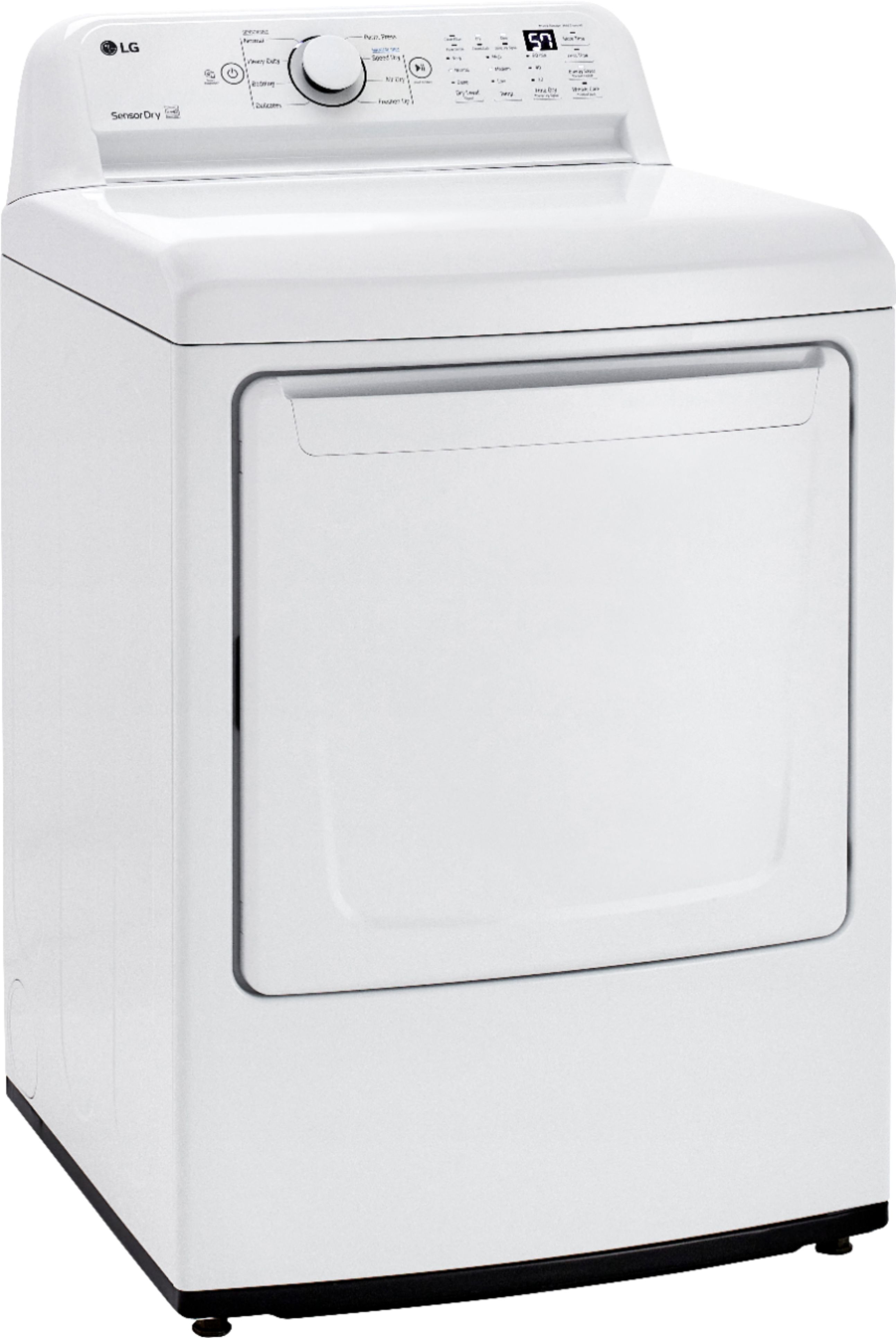 Angle View: LG - 7.3 Cu. Ft. Electric Dryer with Sensor Dry - White