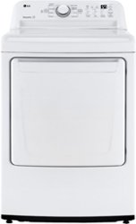 LG - 7.3 cu ft Electric Dryer with Sensor Dry - White - Front_Zoom