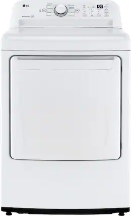 Front. LG - 7.3 Cu. Ft. Electric Dryer with Sensor Dry - White.
