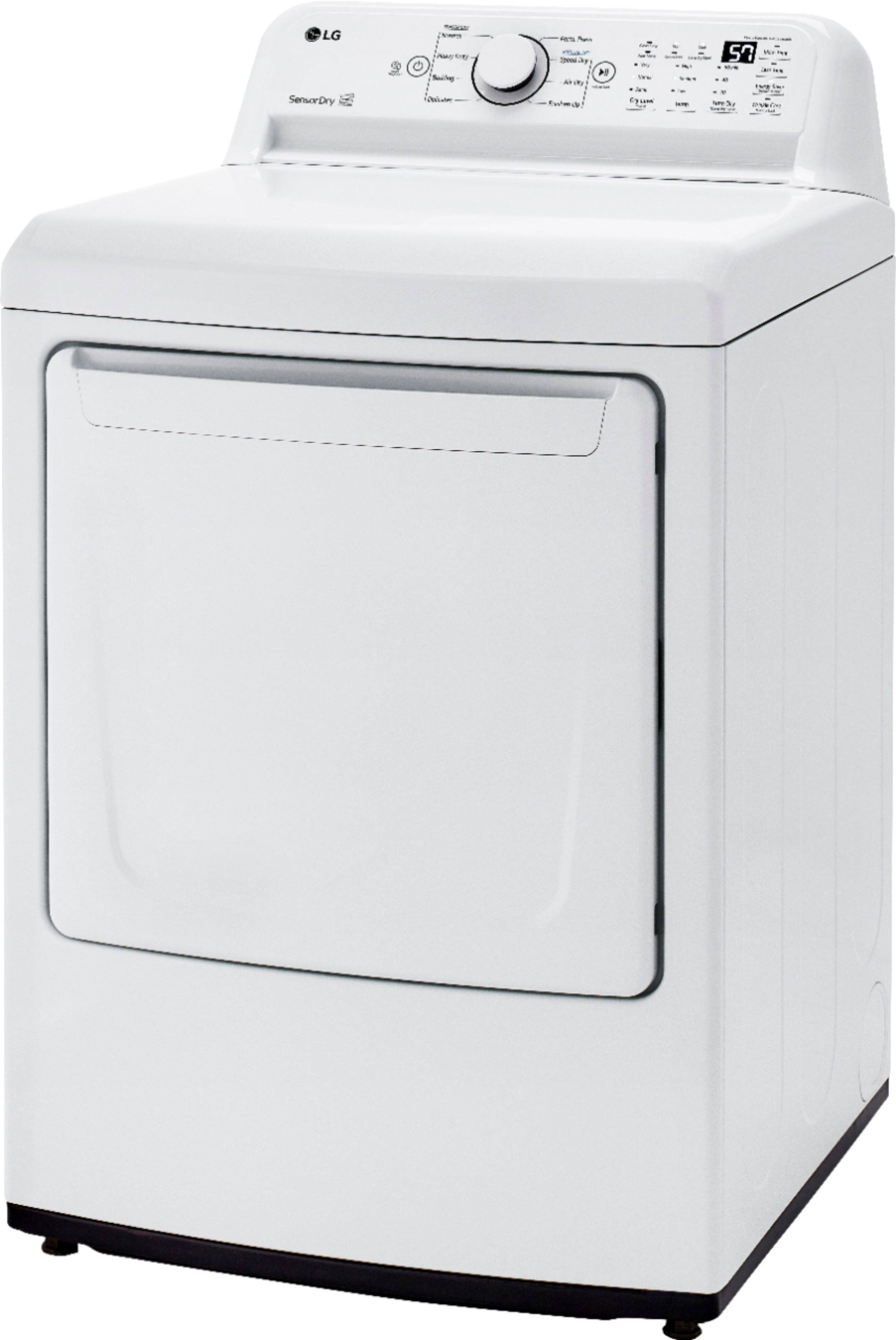 Alt View 11. LG - 7.3 Cu. Ft. Electric Dryer with Sensor Dry - White.