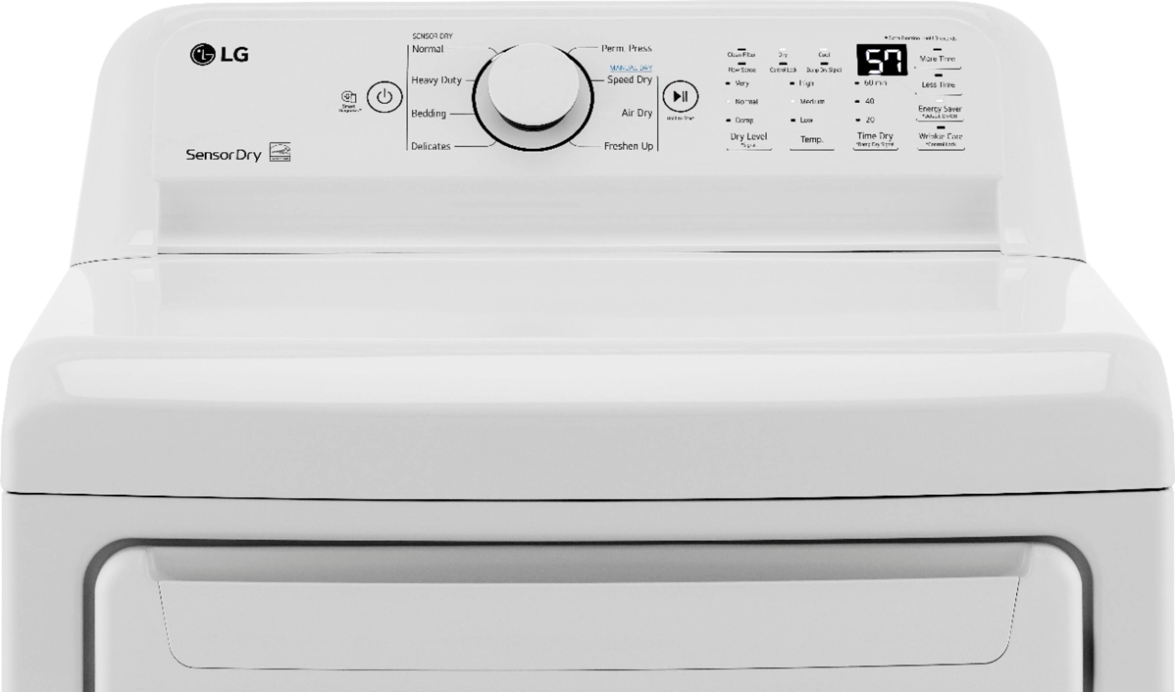 Alt View 13. LG - 7.3 Cu. Ft. Electric Dryer with Sensor Dry - White.