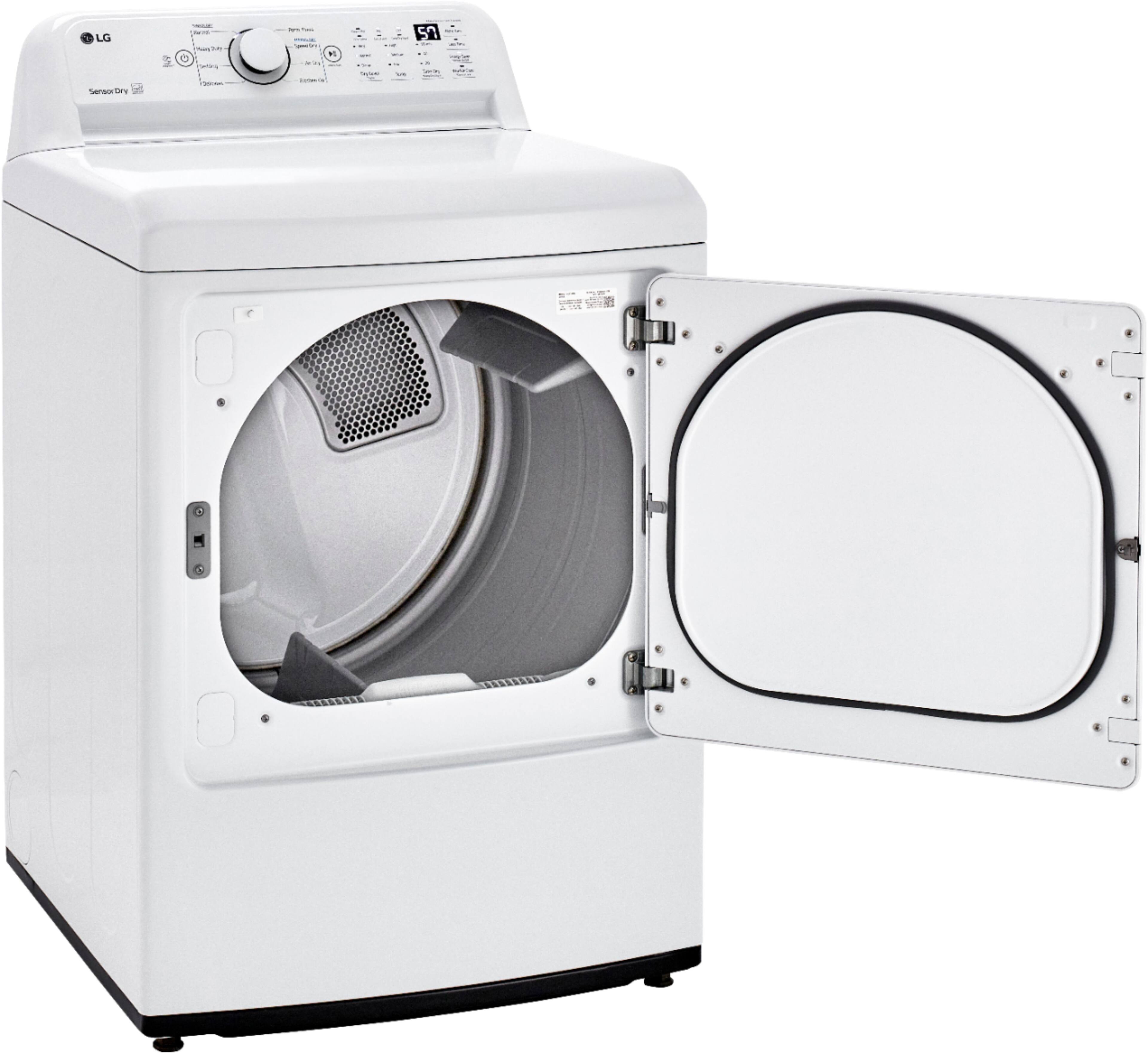 Alt View 14. LG - 7.3 Cu. Ft. Electric Dryer with Sensor Dry - White.