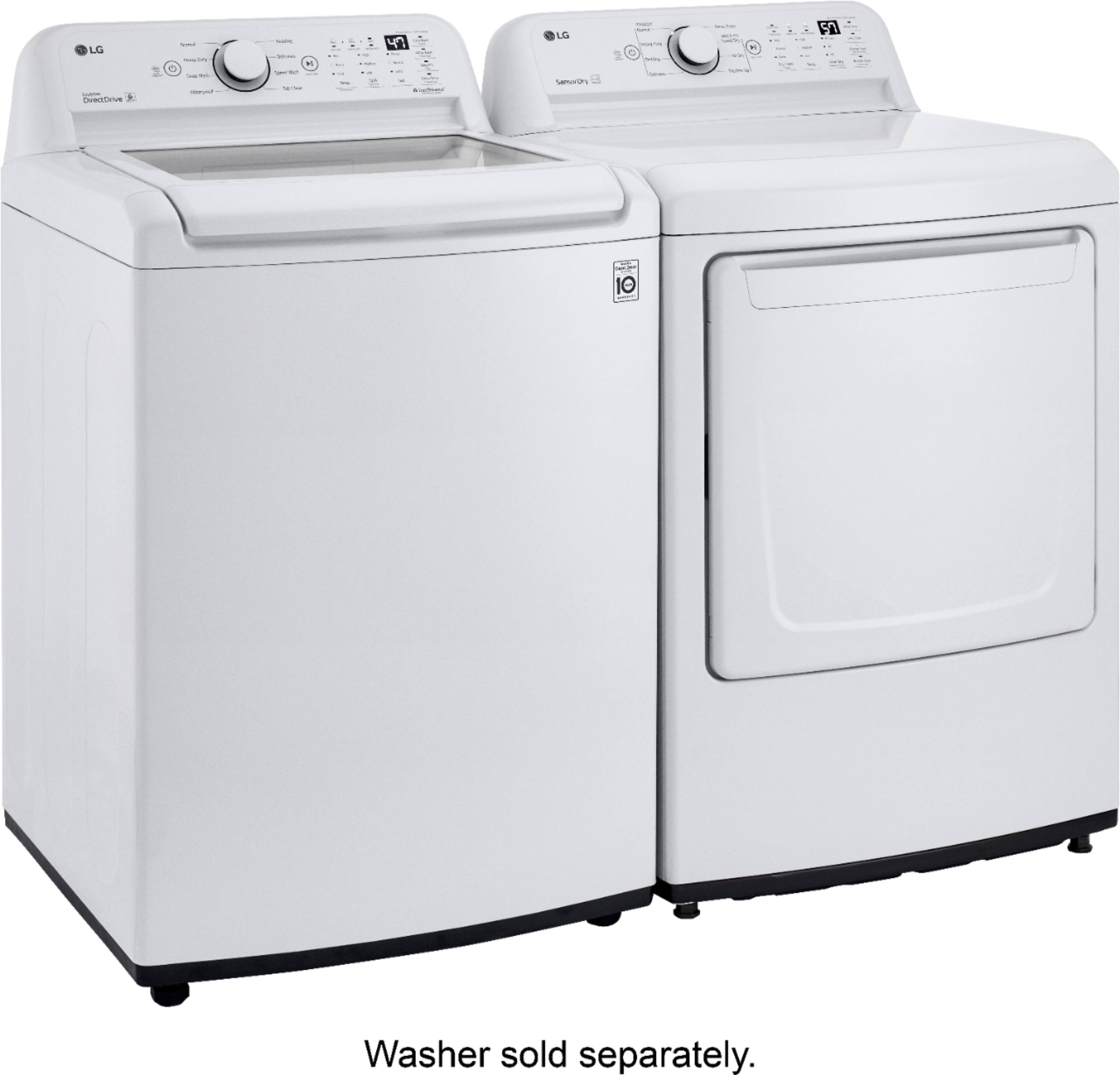 Alt View 16. LG - 7.3 Cu. Ft. Electric Dryer with Sensor Dry - White.