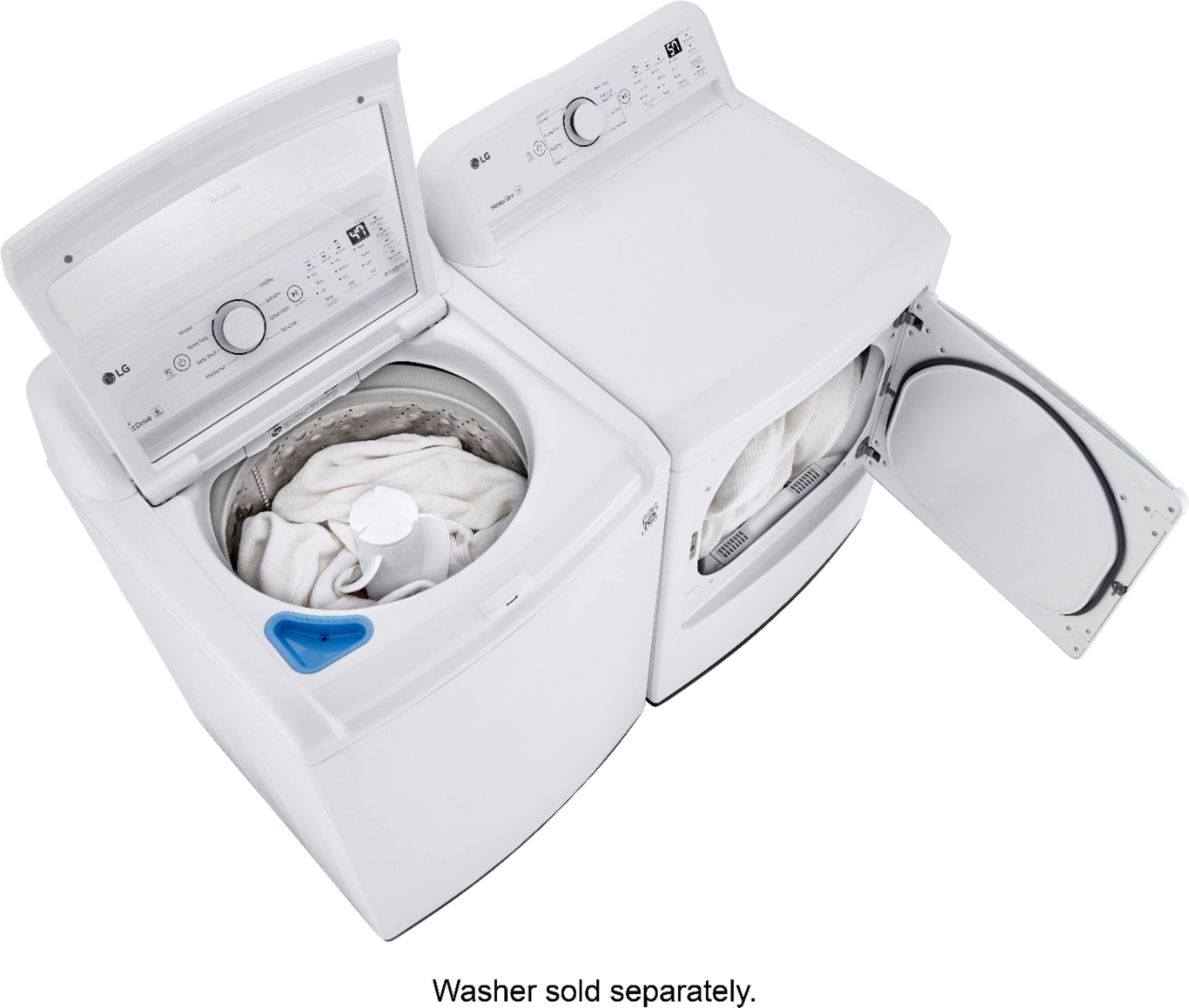Alt View 18. LG - 7.3 Cu. Ft. Electric Dryer with Sensor Dry - White.