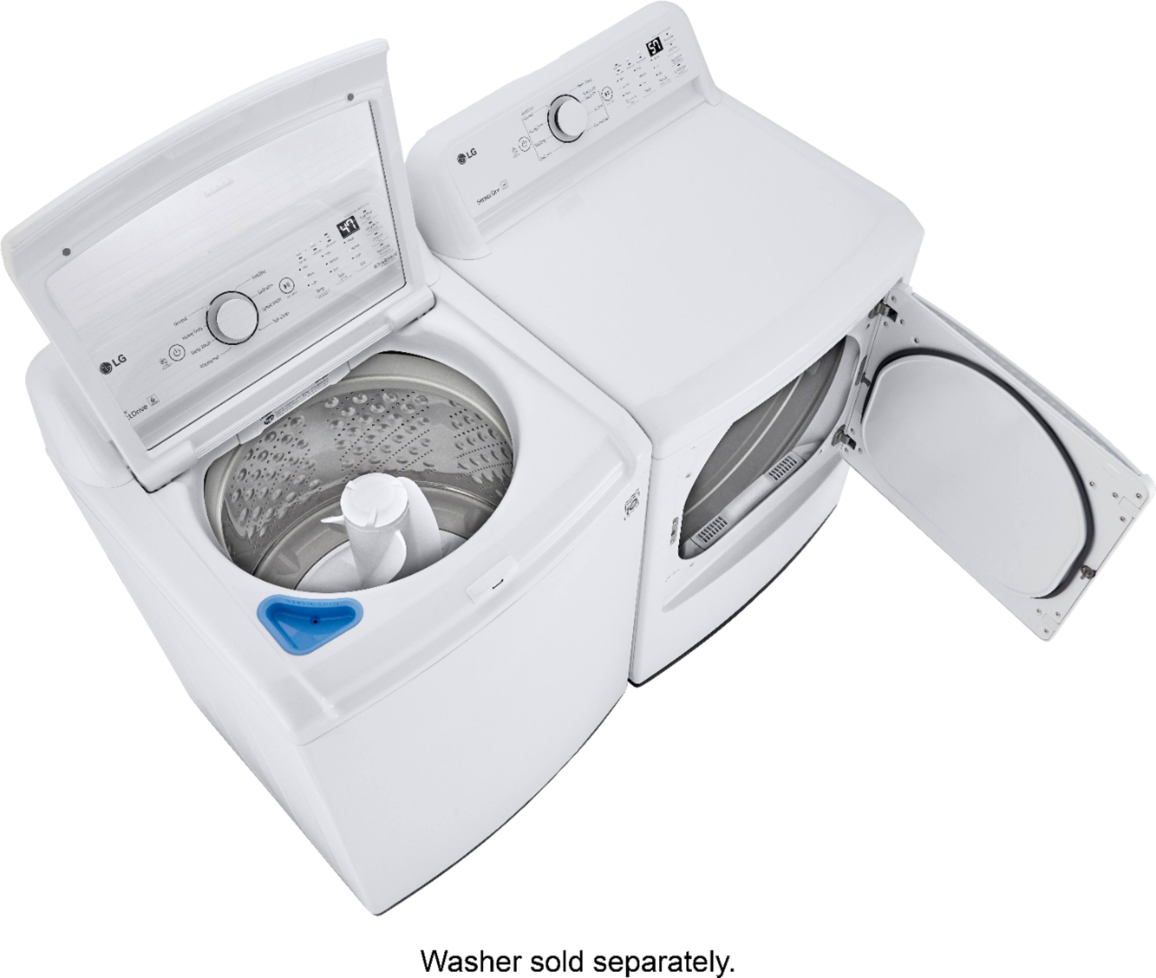 Alt View 19. LG - 7.3 Cu. Ft. Electric Dryer with Sensor Dry - White.