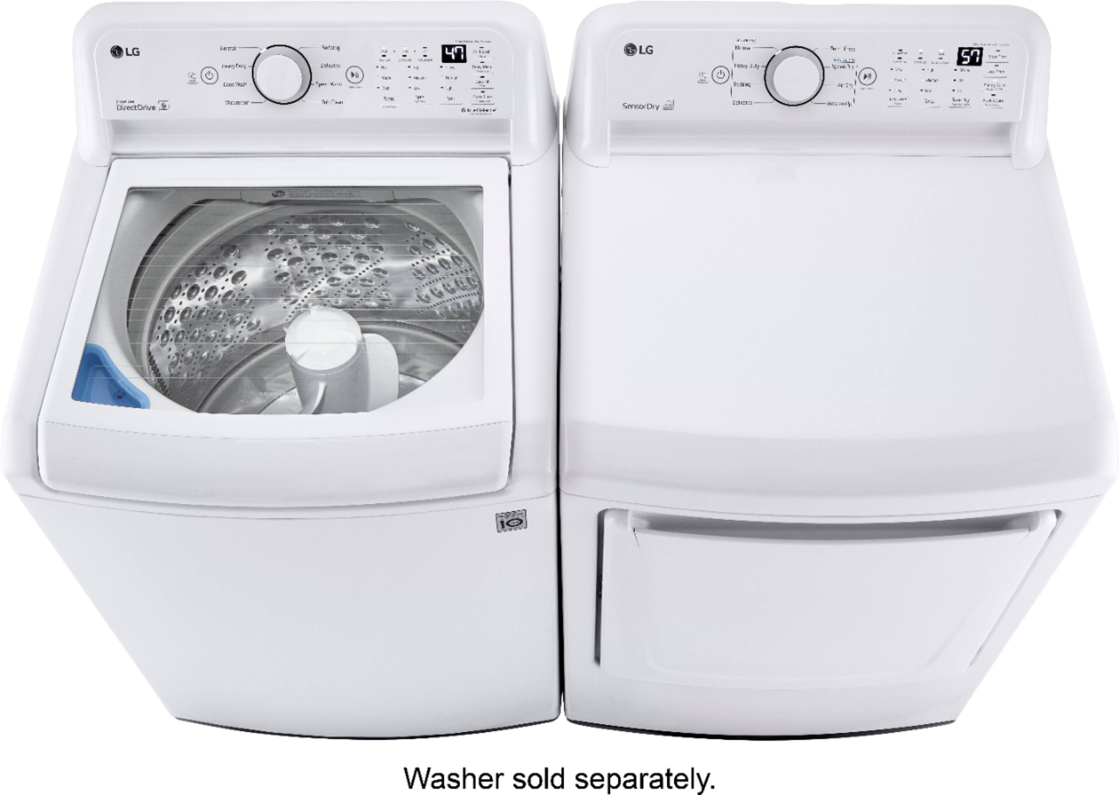 Alt View 21. LG - 7.3 Cu. Ft. Electric Dryer with Sensor Dry - White.