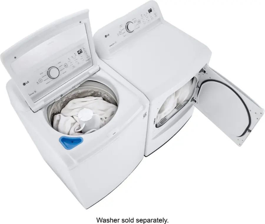 Alt View 19. LG - 7.3 Cu. Ft. Gas Dryer with Sensor Dry - White.