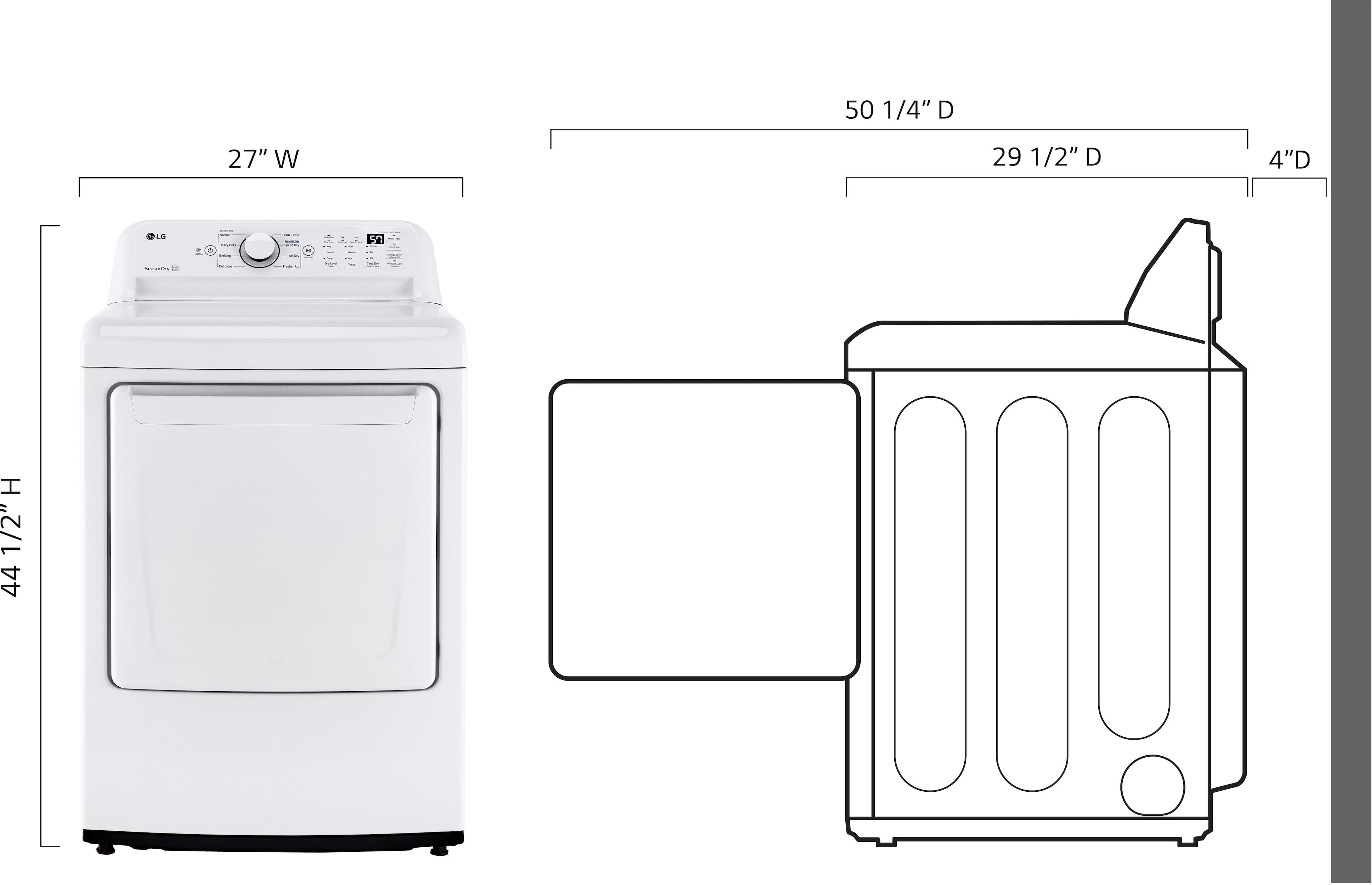 Left View: LG - 7.3 Cu. Ft. Gas Dryer with Sensor Dry - White