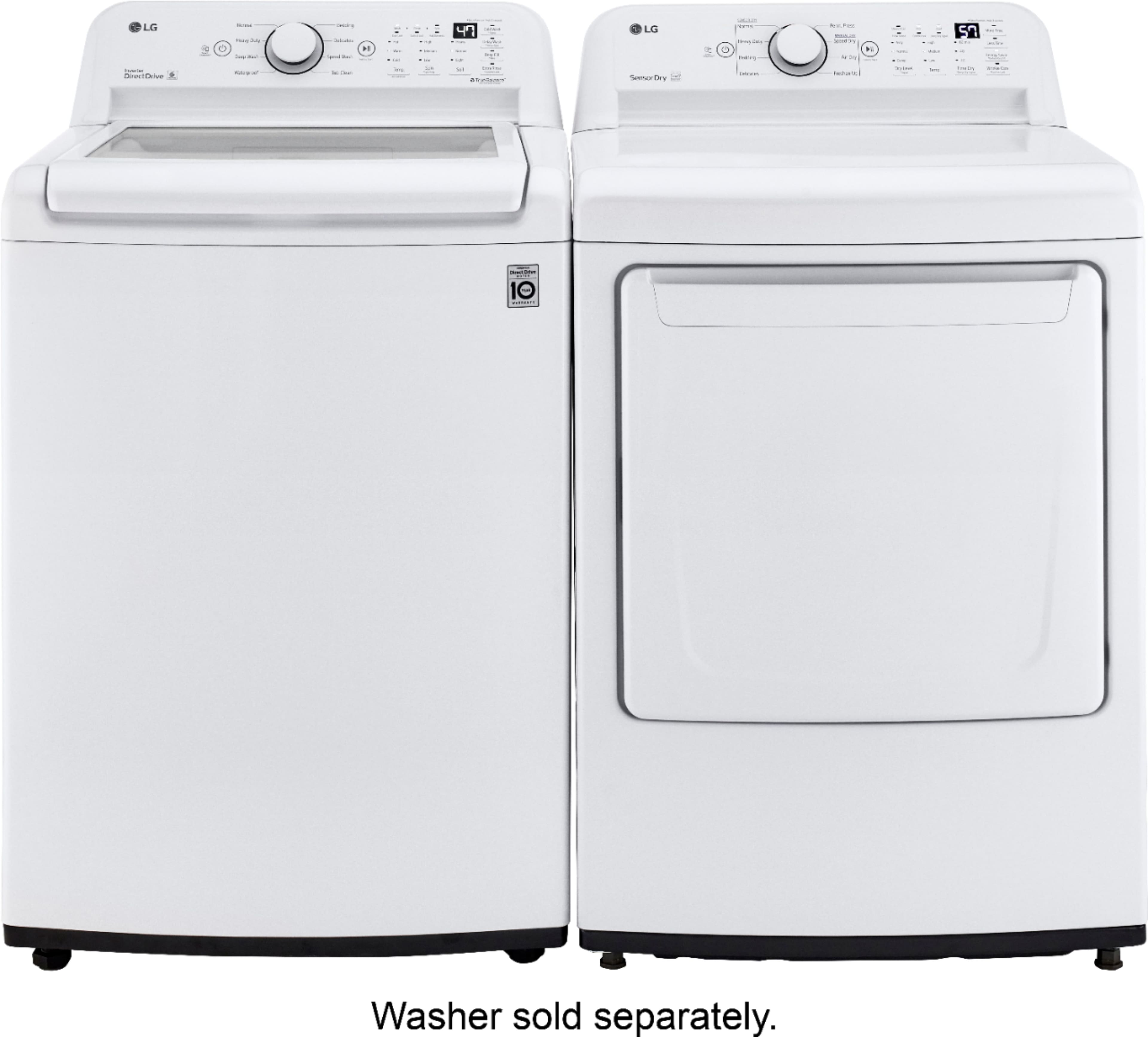 Alt View 21. LG - 7.3 Cu. Ft. Gas Dryer with Sensor Dry - White.