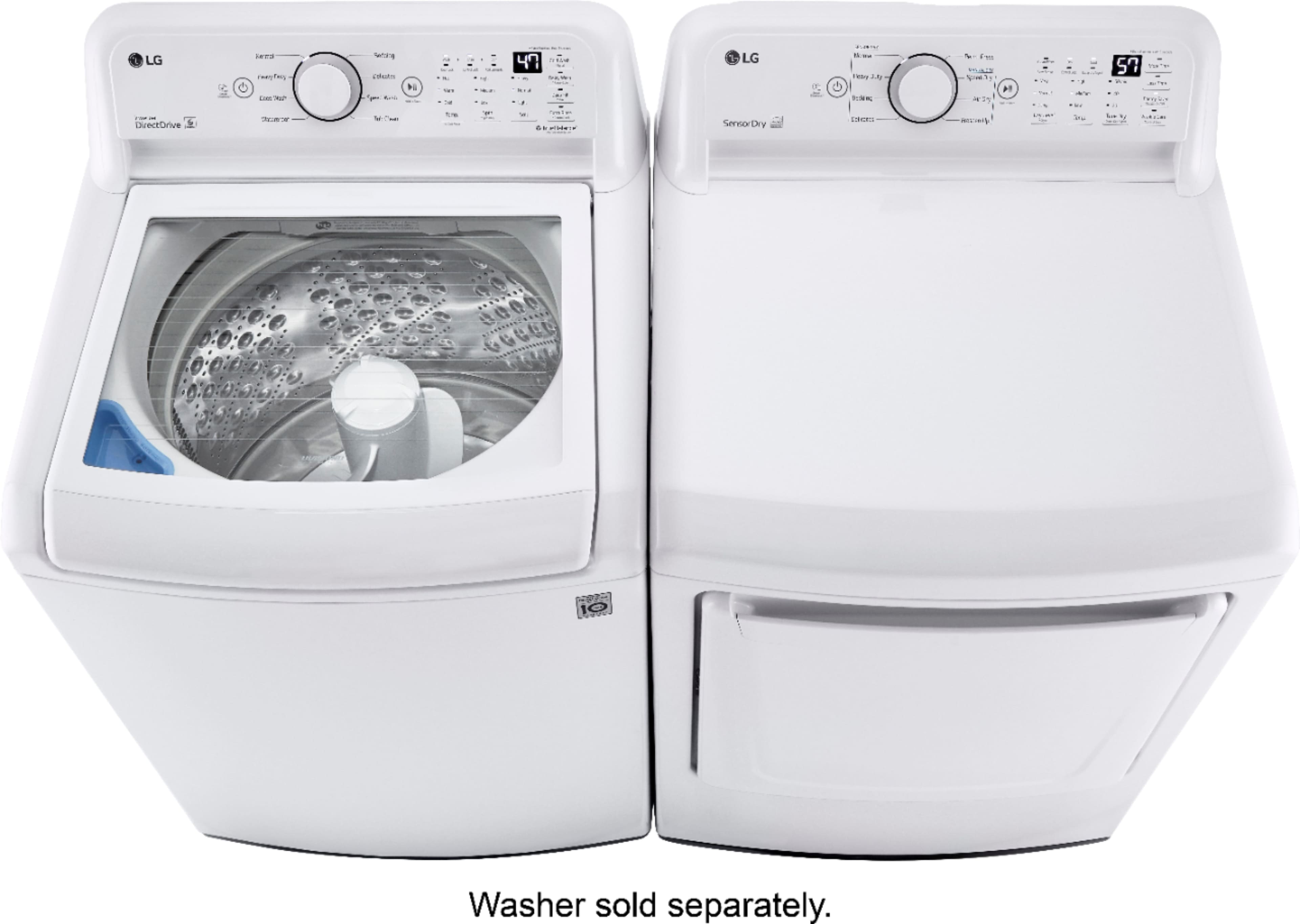 Alt View 22. LG - 7.3 Cu. Ft. Gas Dryer with Sensor Dry - White.