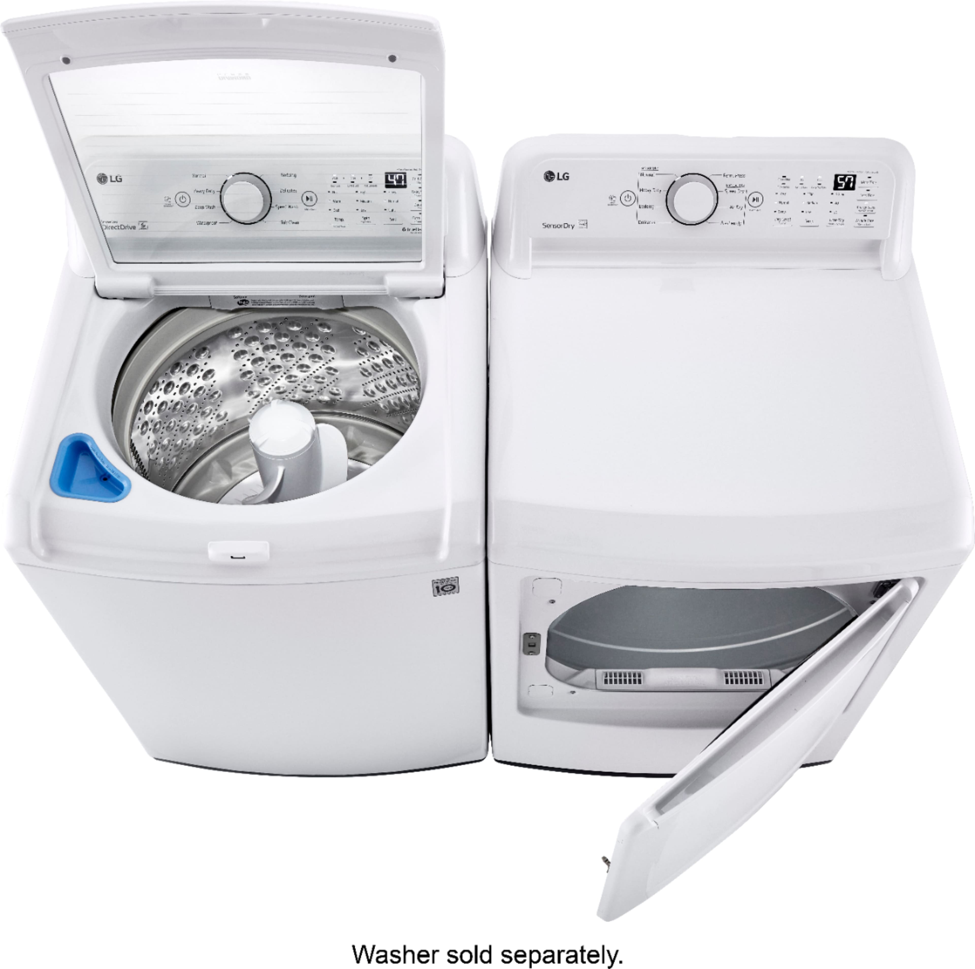 Alt View 23. LG - 7.3 Cu. Ft. Gas Dryer with Sensor Dry - White.