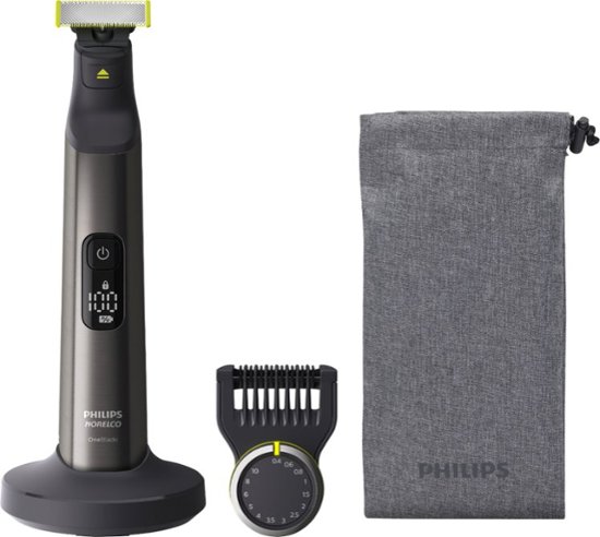 Angle Zoom. Philips Norelco - OneBlade Pro Hybrid Rechargeable Hair Trimmer and Shaver - Chrome.
