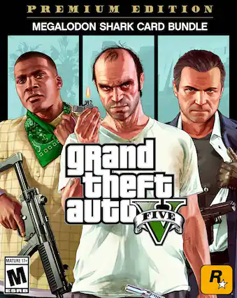 Front. Take 2 Interactive - Grand Theft Auto V: & Megalodon Shark Card Bundle. - M (Mature 17+)