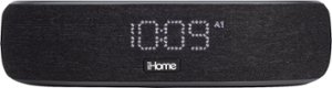 iHome - TimeBoost - Bluetooth Stereo Alarm Clock with Speakerphone, Wireless Charging and USB Charging - Black/Gunmetal - Front_Zoom