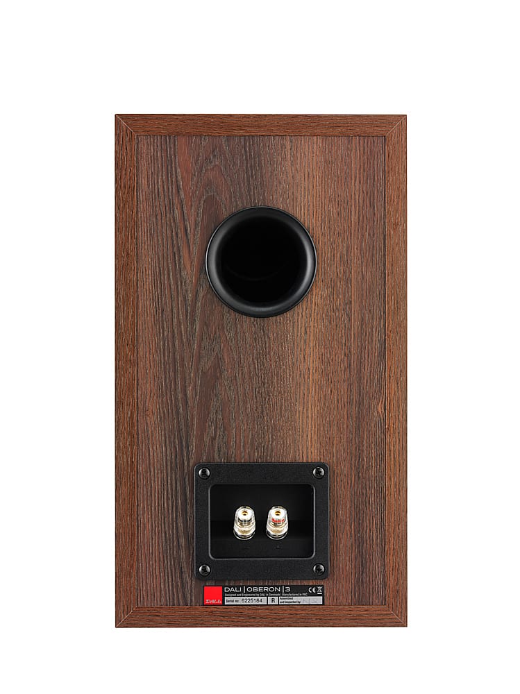 Back. DALI - DALI OBERON 3 Bookshelf Speakers - Pair - Dark Walnut.