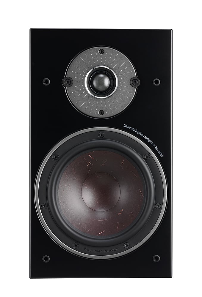 Front. DALI - DALI OBERON 3 Bookshelf Speakers - Pair - Dark Walnut.