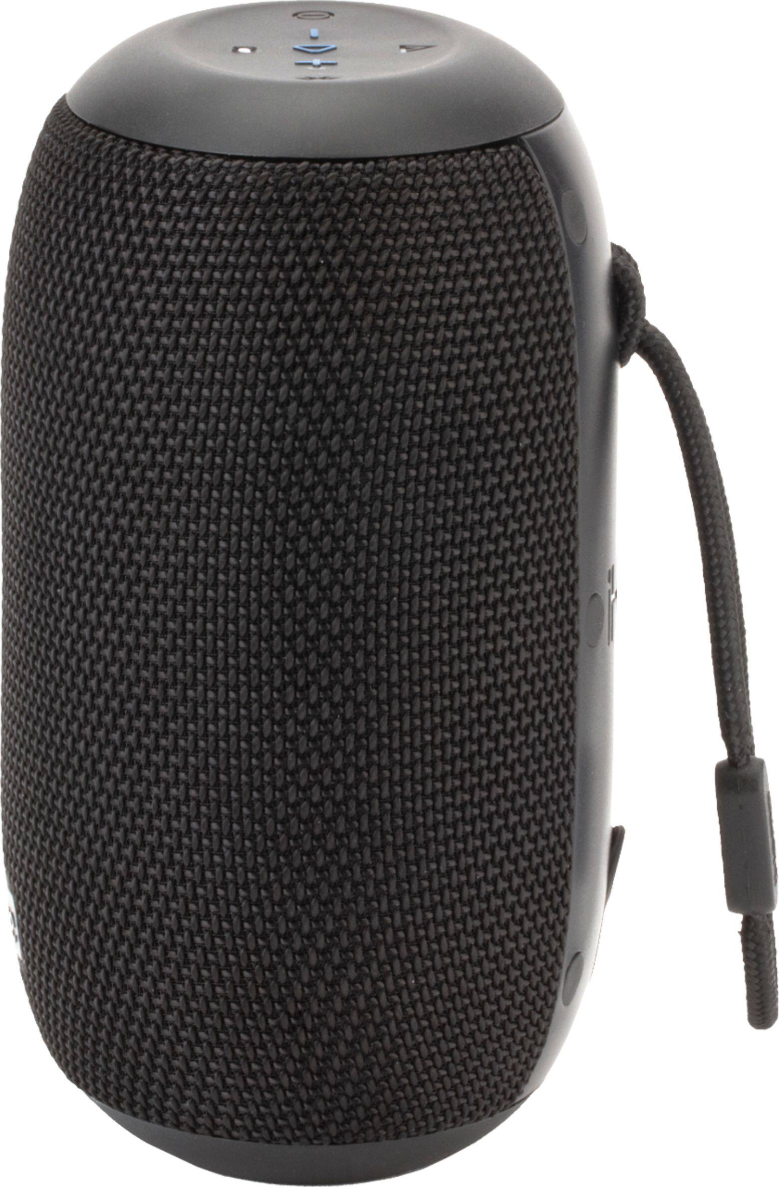 Left. iHome - PlayPro - Rechargeable Waterproof Portable Bluetooth Speaker System with Mega Battery - Black.