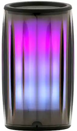 Front. iHome - PlayGlow - Rechargeable Color Changing Portable Bluetooth Speaker - Black.